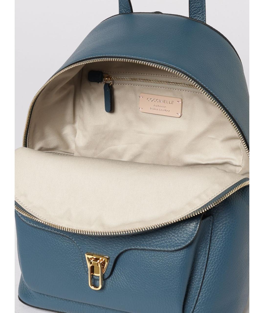 COCCINELLE Синий кожаный рюкзак, фото 4