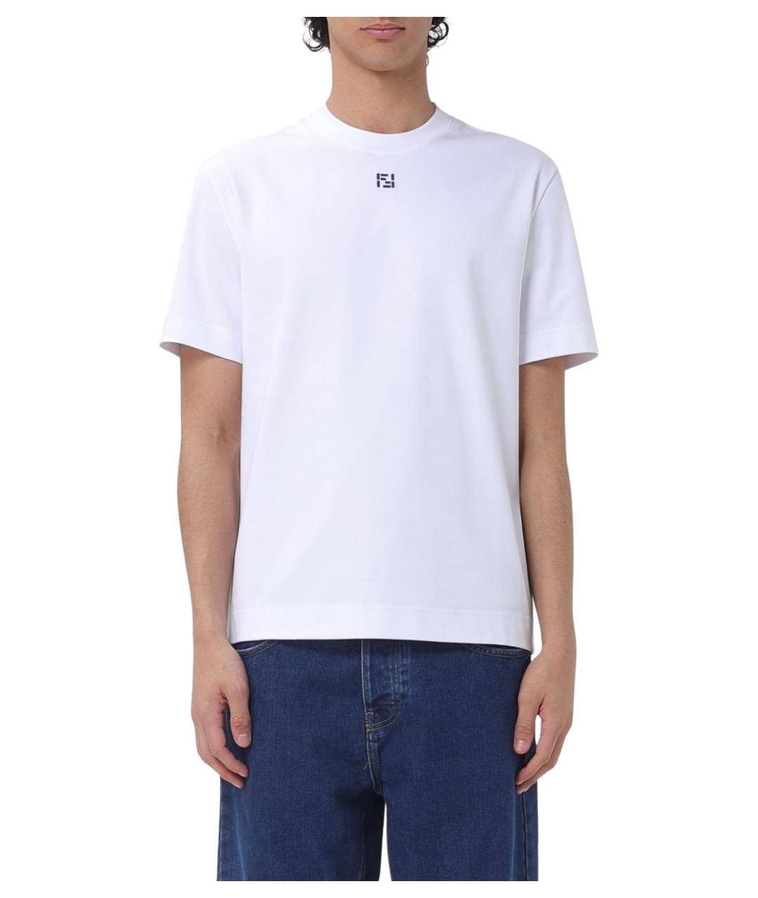 FENDI Белая хлопковая футболка, фото 1