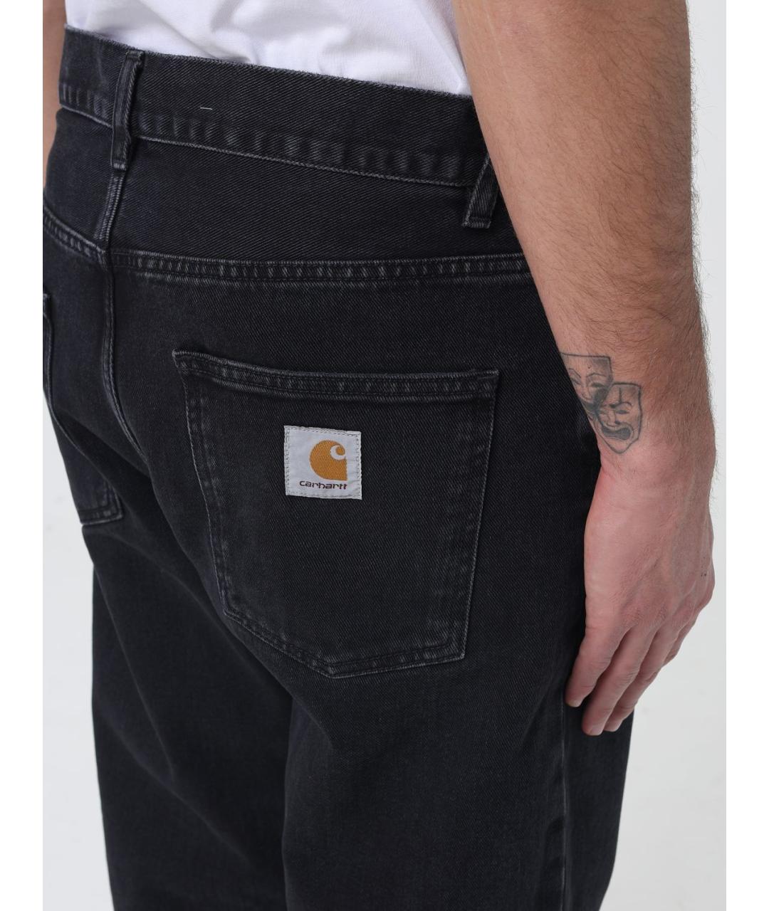 CARHARTT WIP Черные хлопковые прямые джинсы, фото 3