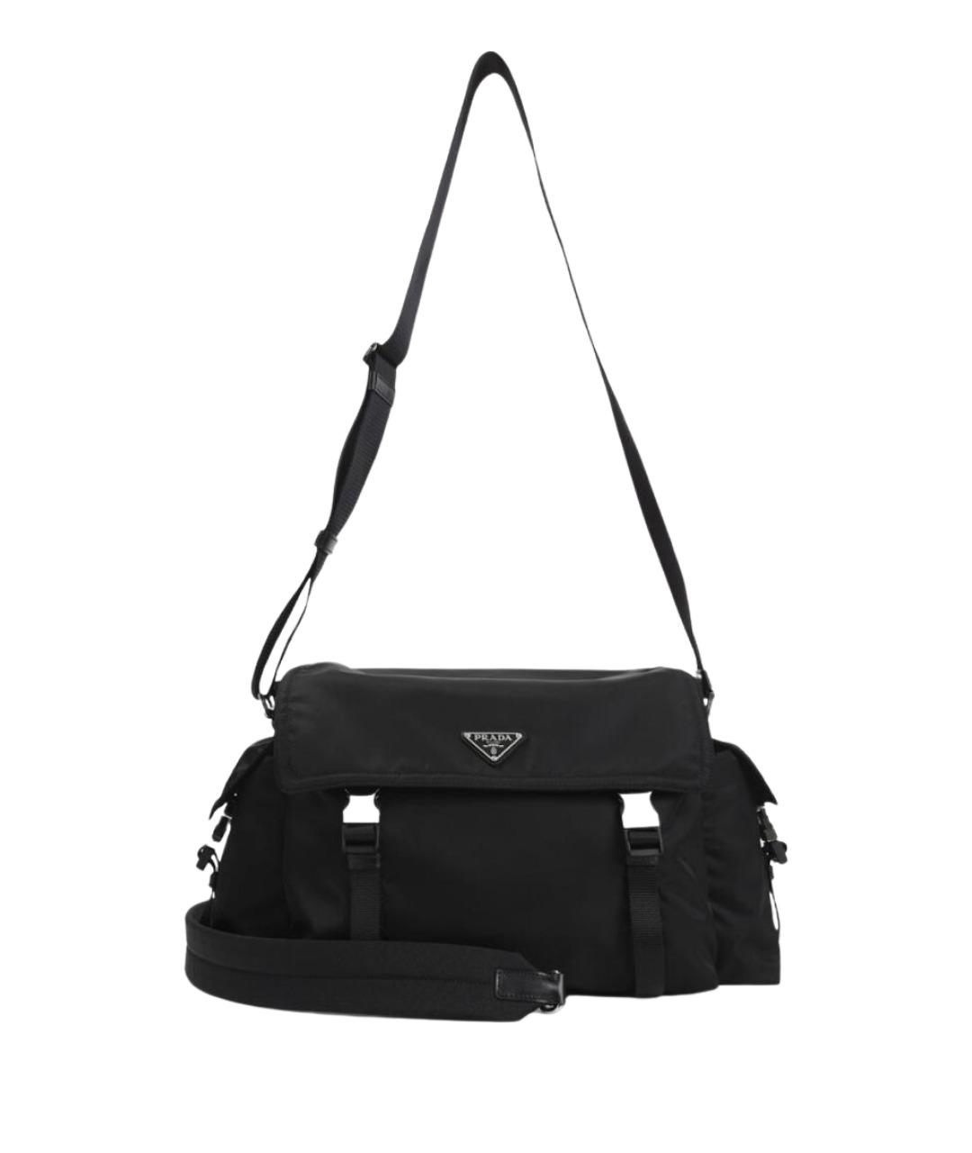 PRADA Черная тканевая сумка на плечо, фото 1