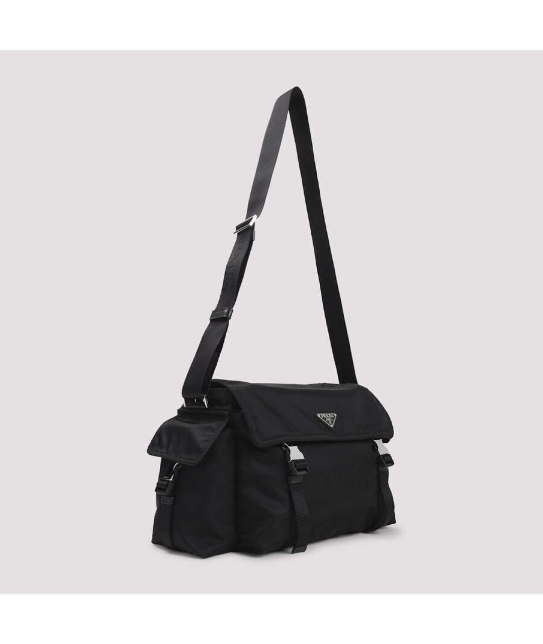 PRADA Черная тканевая сумка на плечо, фото 3