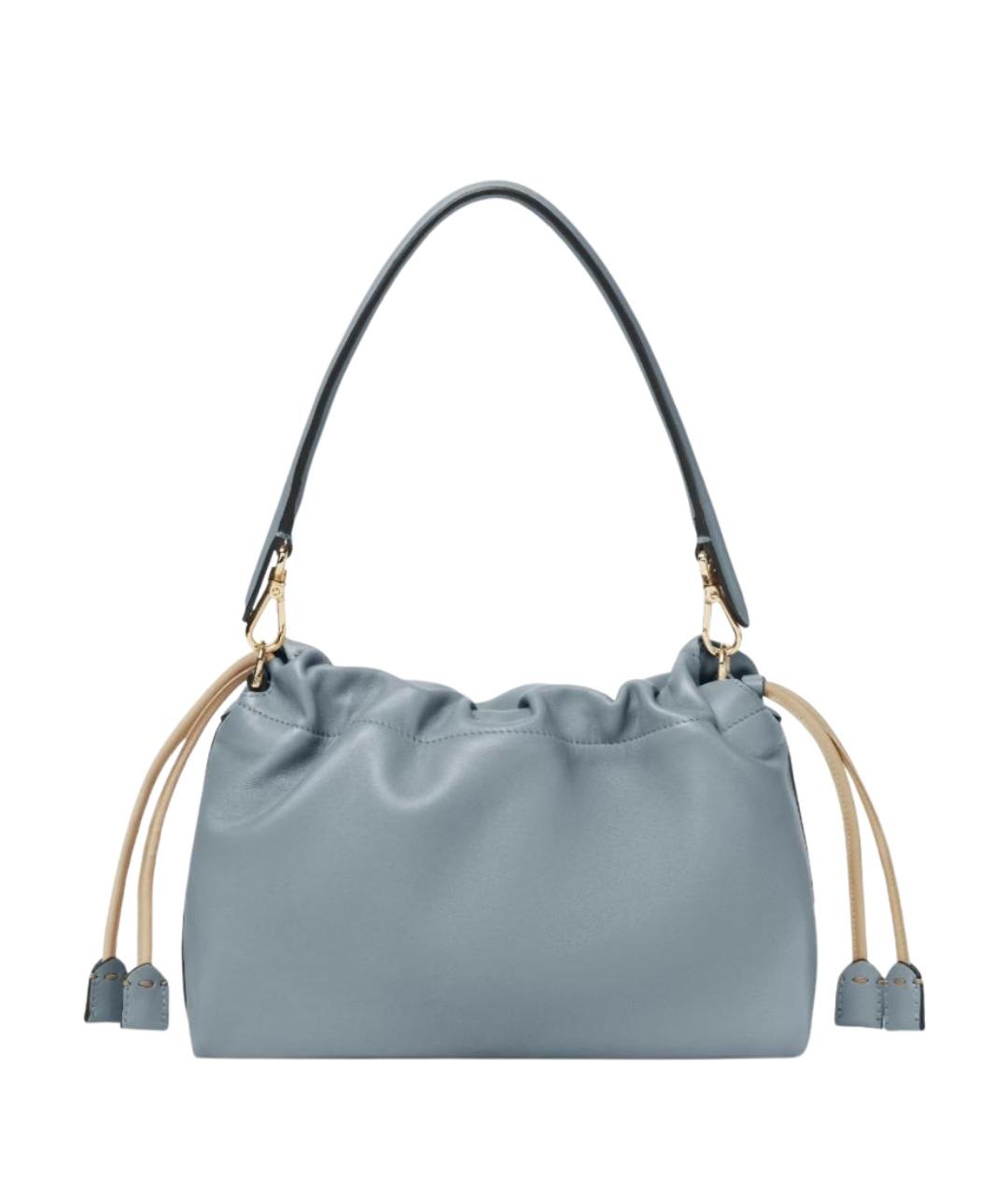 FENDI Голубая кожаная сумка через плечо, фото 3