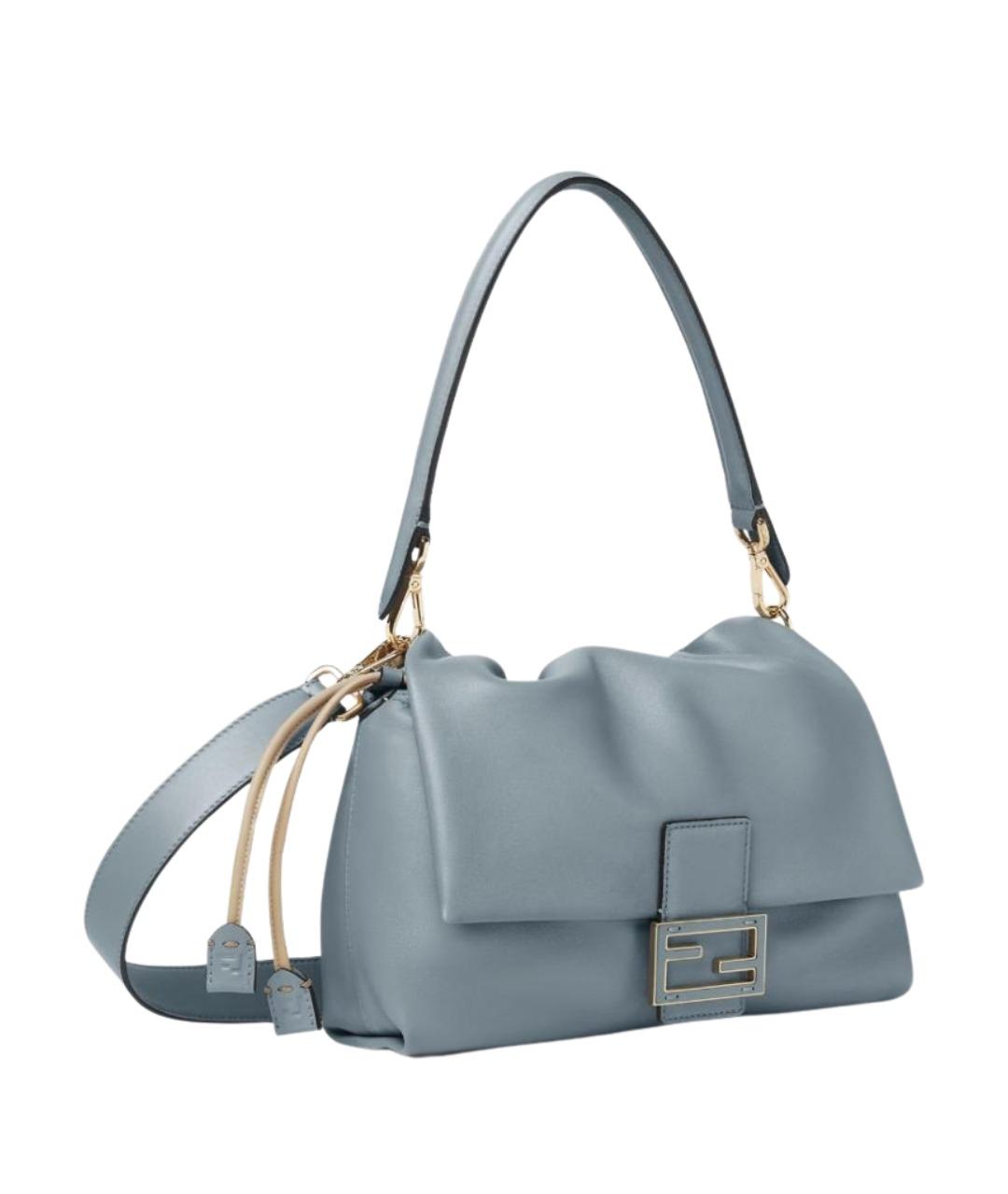 FENDI Голубая кожаная сумка через плечо, фото 2