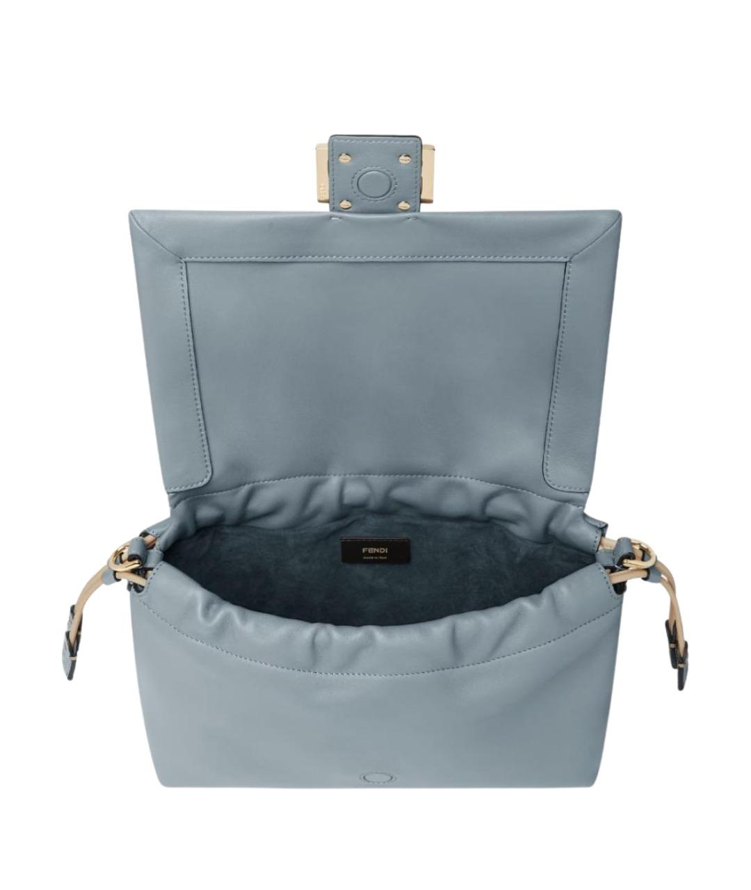 FENDI Голубая кожаная сумка через плечо, фото 4