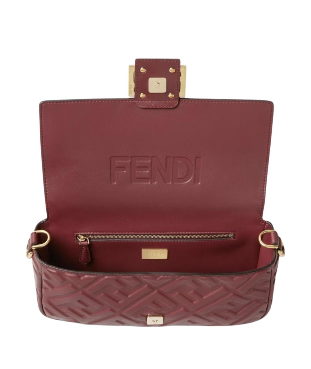 FENDI Красная кожаная сумка через плечо, фото 4