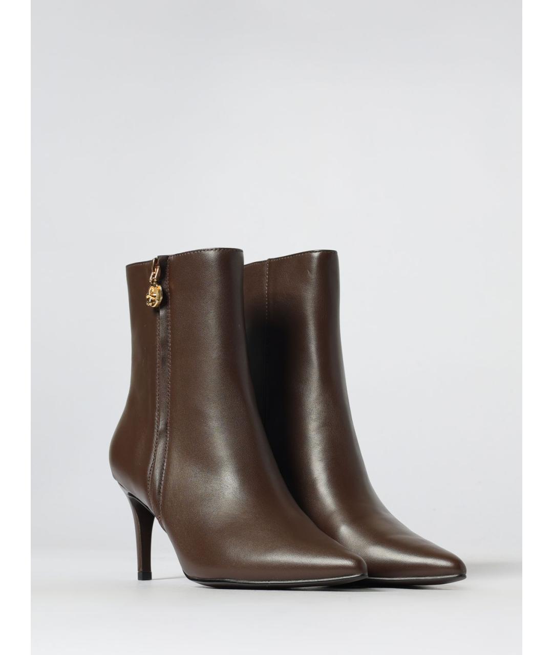 COCCINELLE Коричневые кожаные сапоги, фото 2