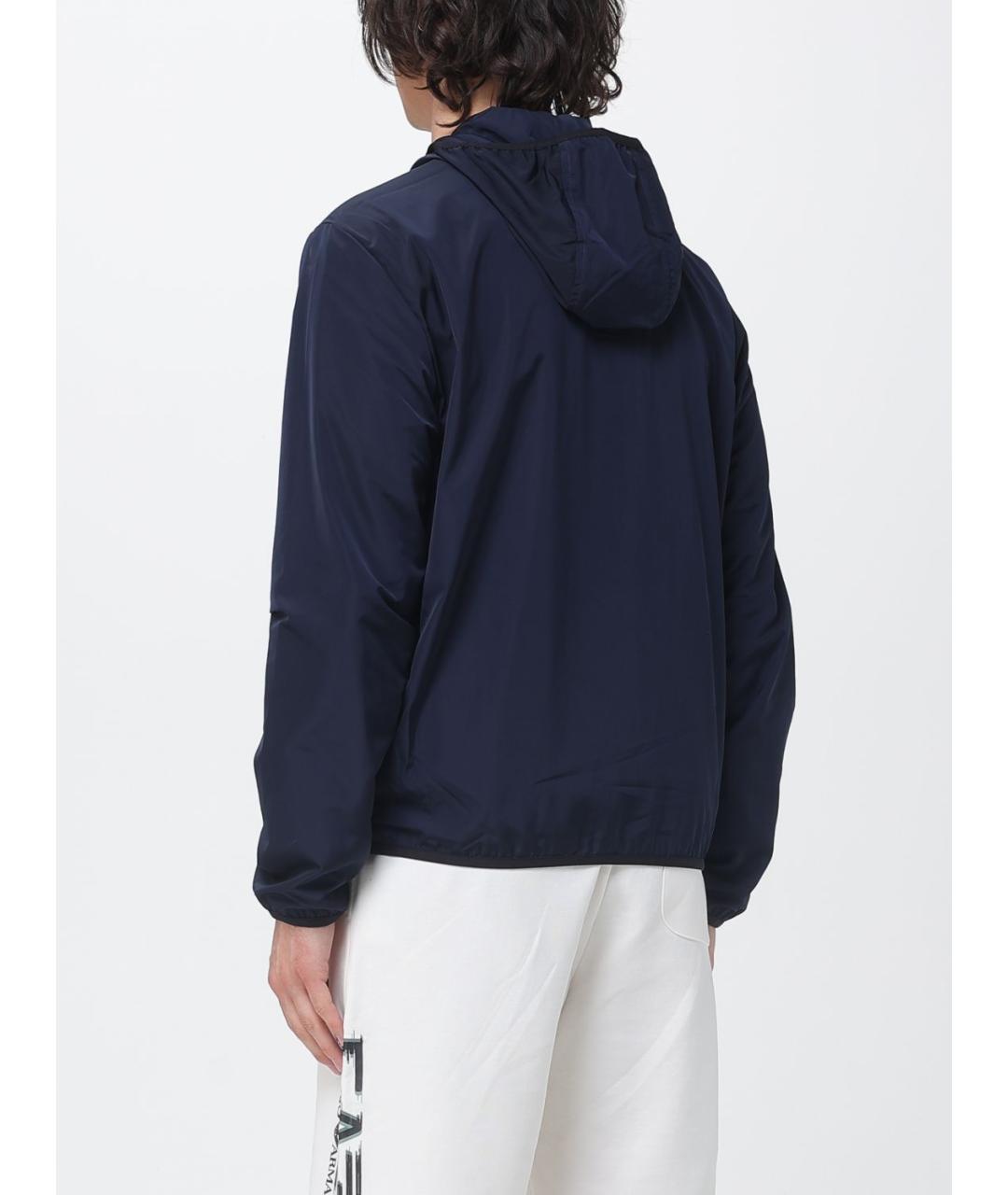 EA7 Синяя полиэстеровая куртка, фото 2