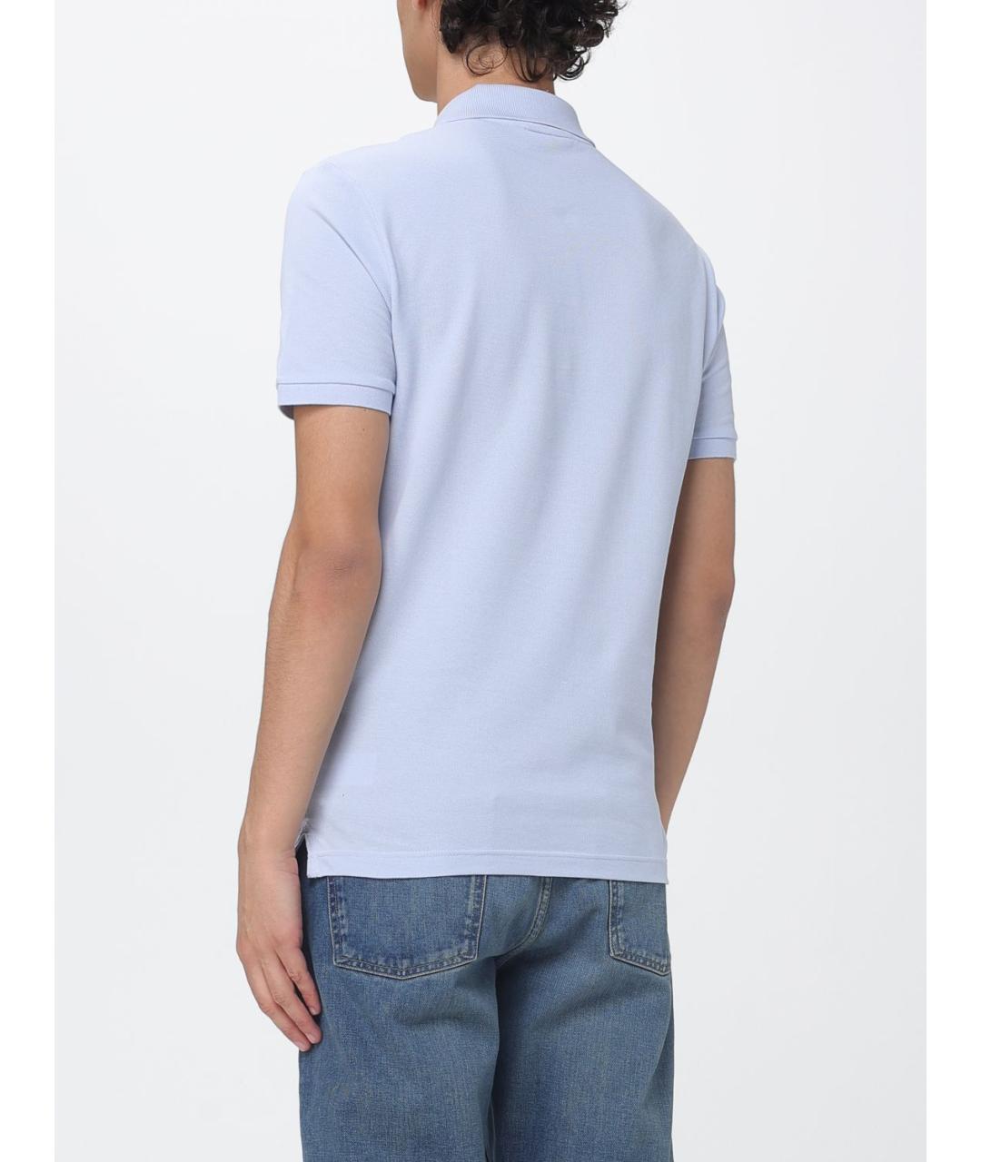 LACOSTE Голубое хлопковое поло с коротким рукавом, фото 2