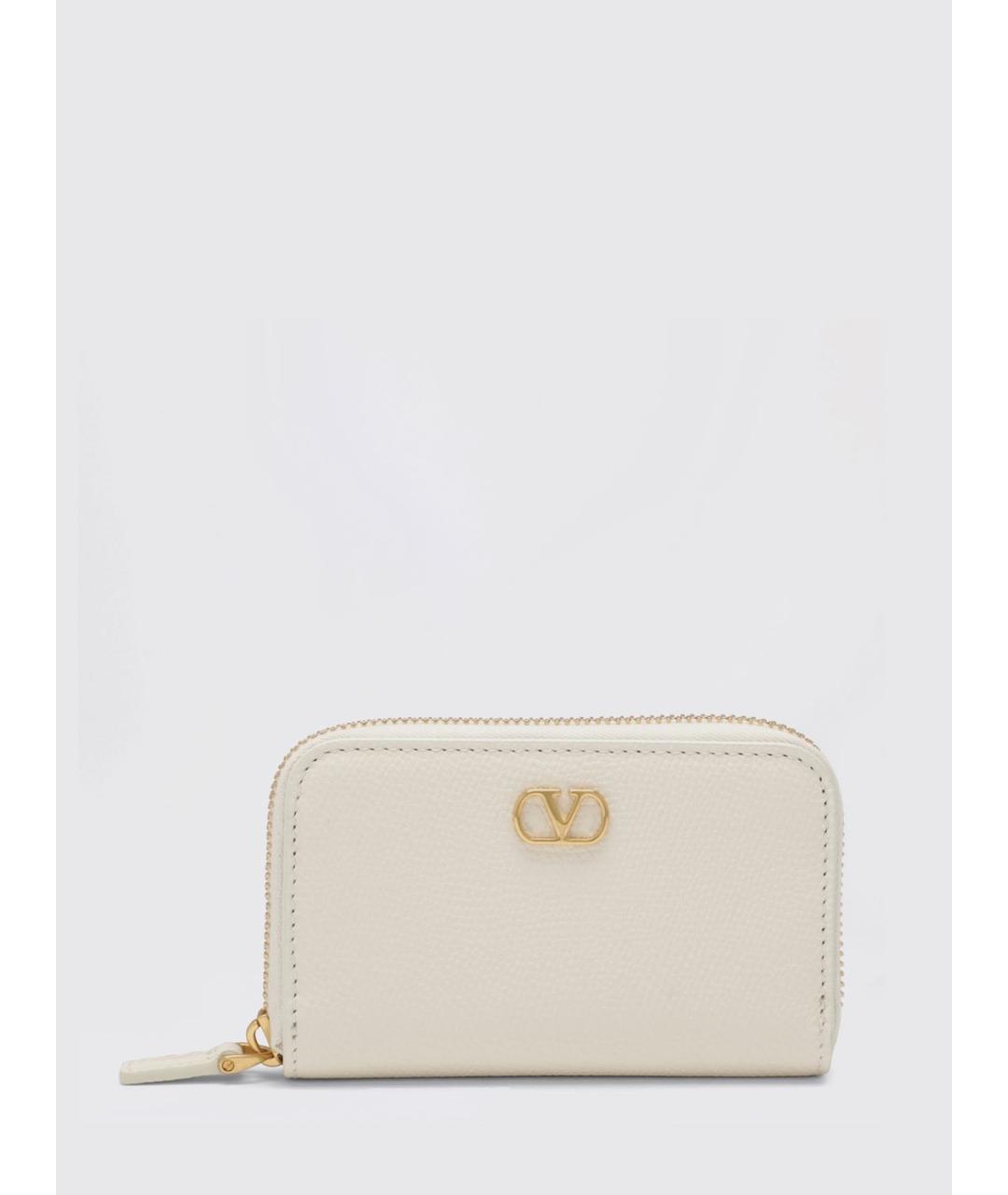 VALENTINO Бежевый кожаный кошелек, фото 4
