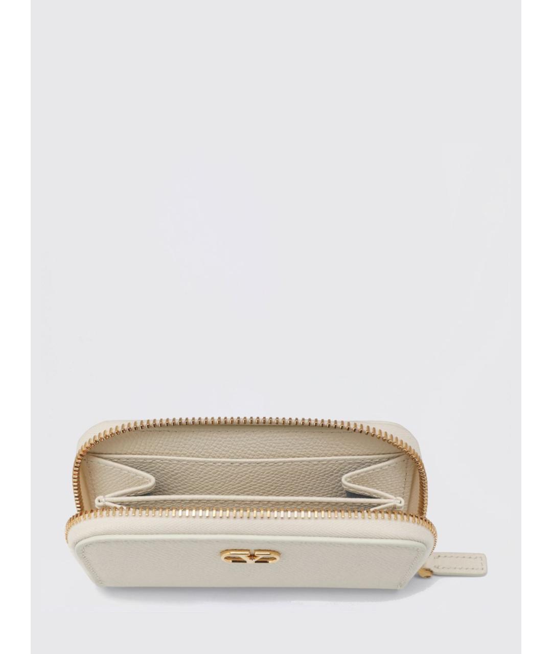 VALENTINO Бежевый кожаный кошелек, фото 3