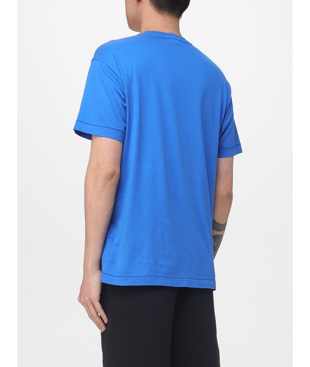 STONE ISLAND Синяя хлопковая футболка, фото 2