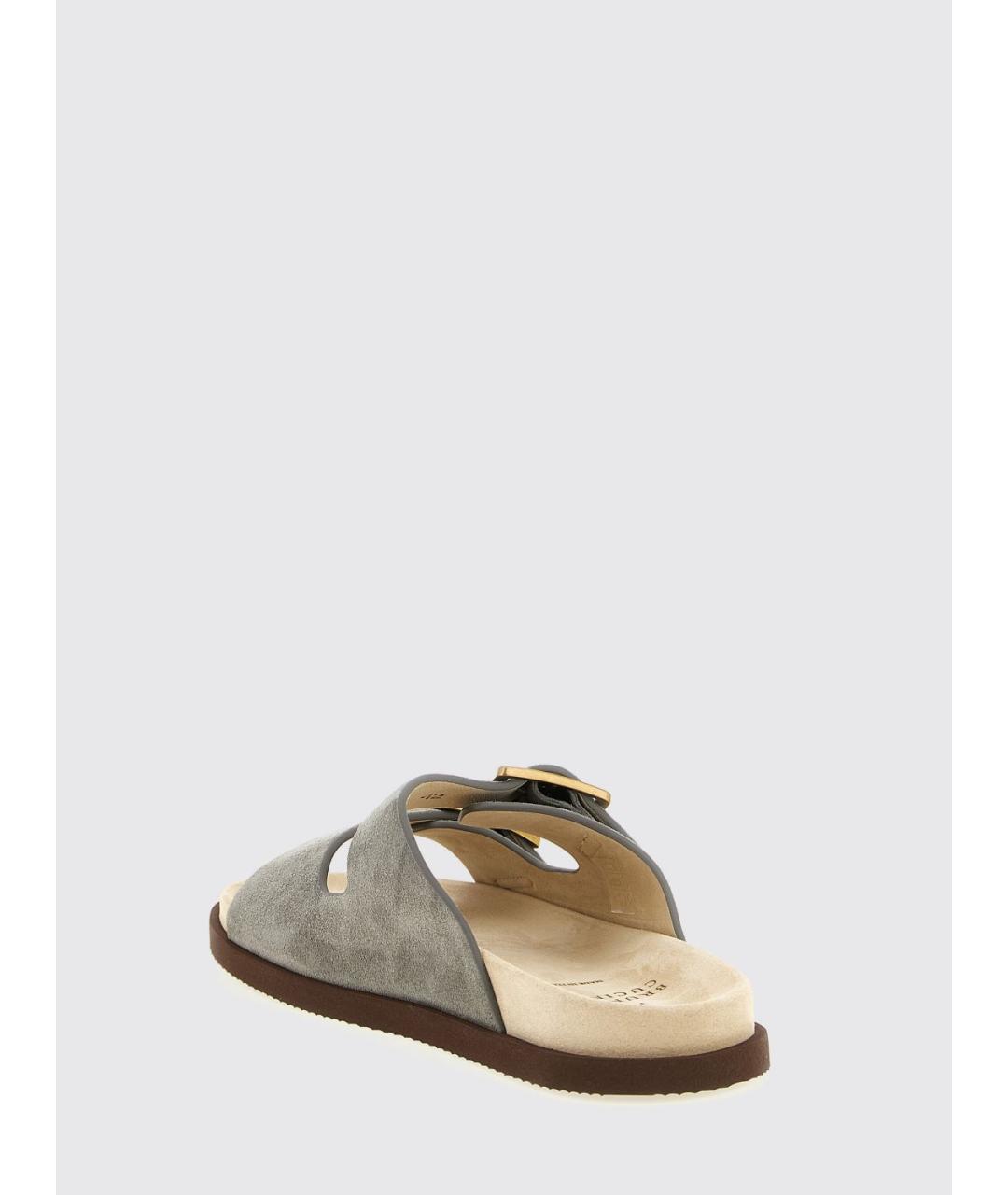 BRUNELLO CUCINELLI Серые замшевые сандалии, фото 3