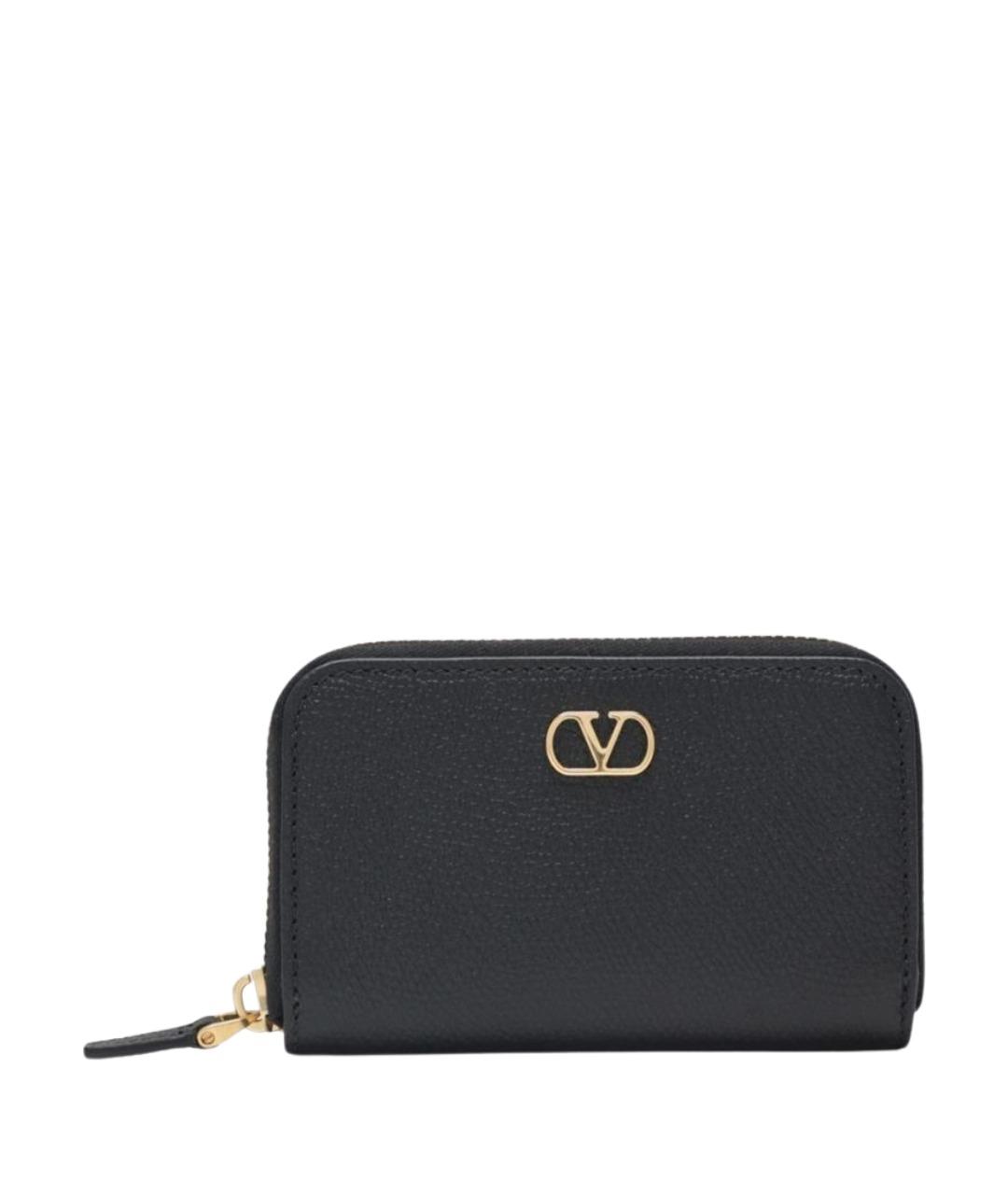 VALENTINO Черный кожаный кошелек, фото 1