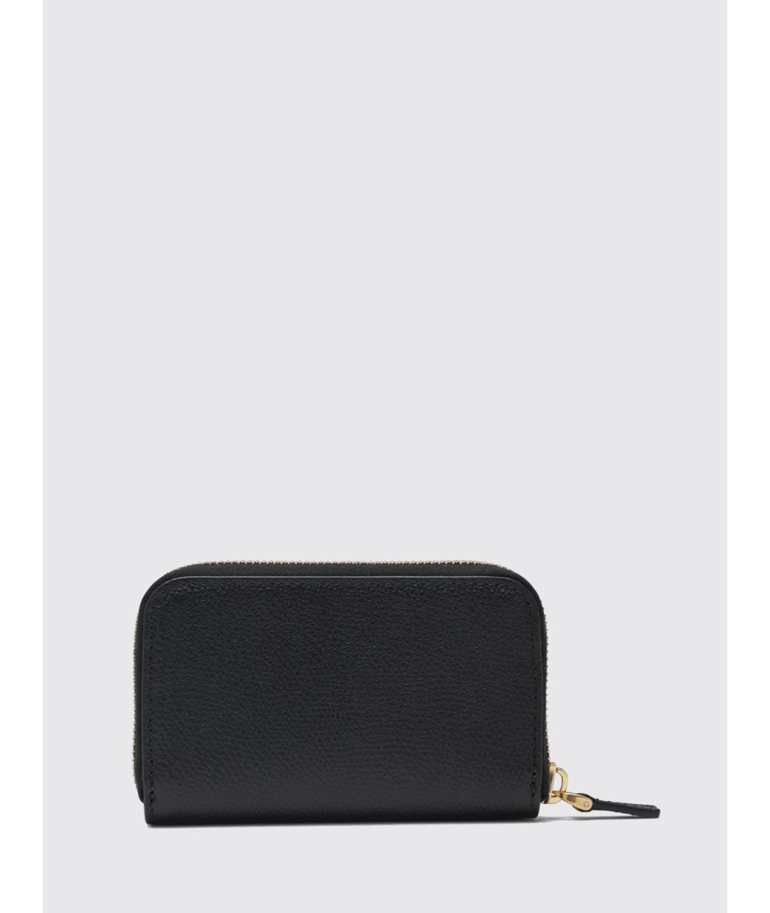 VALENTINO Черный кожаный кошелек, фото 2