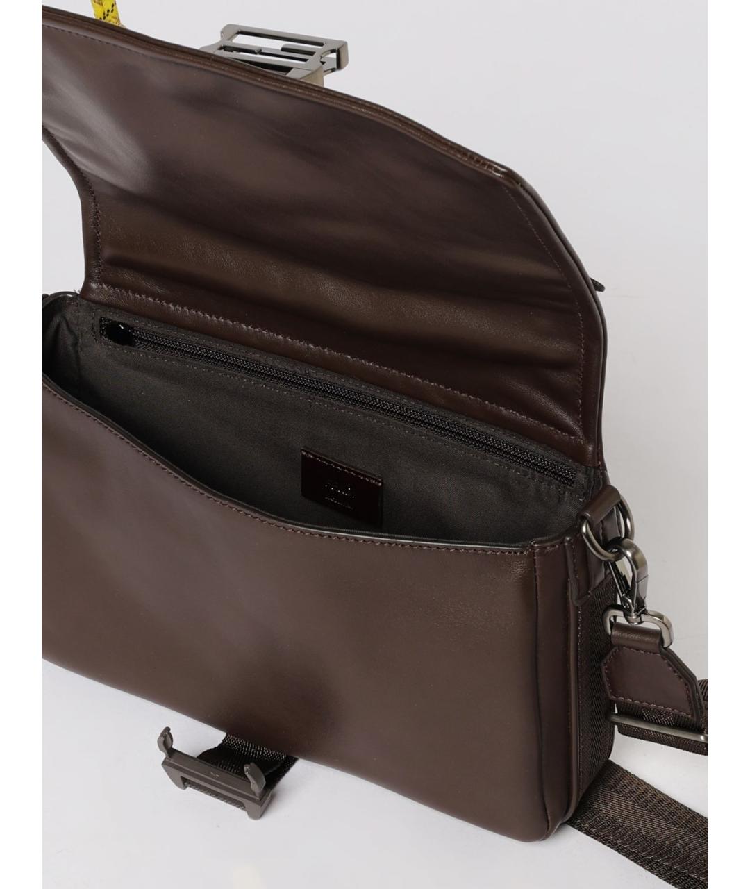 FENDI Коричневая кожаная сумка на плечо, фото 5