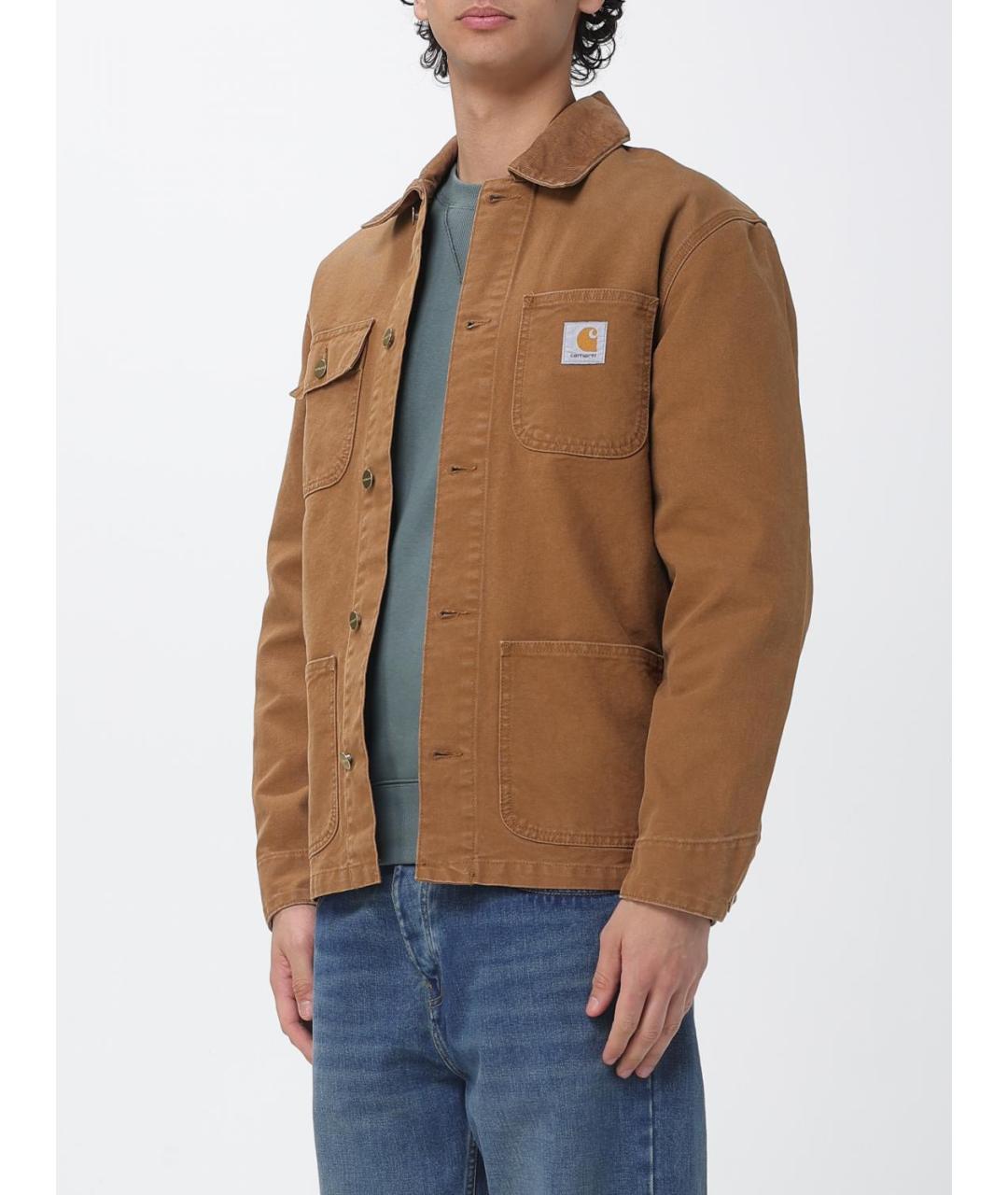 CARHARTT WIP Коричневая хлопковая куртка, фото 4