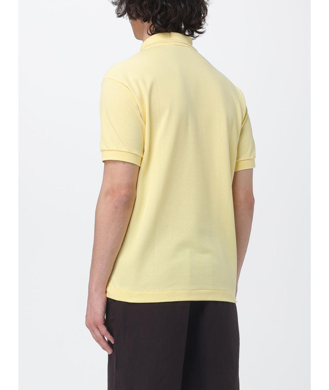LACOSTE Желтое хлопковое поло с коротким рукавом, фото 2