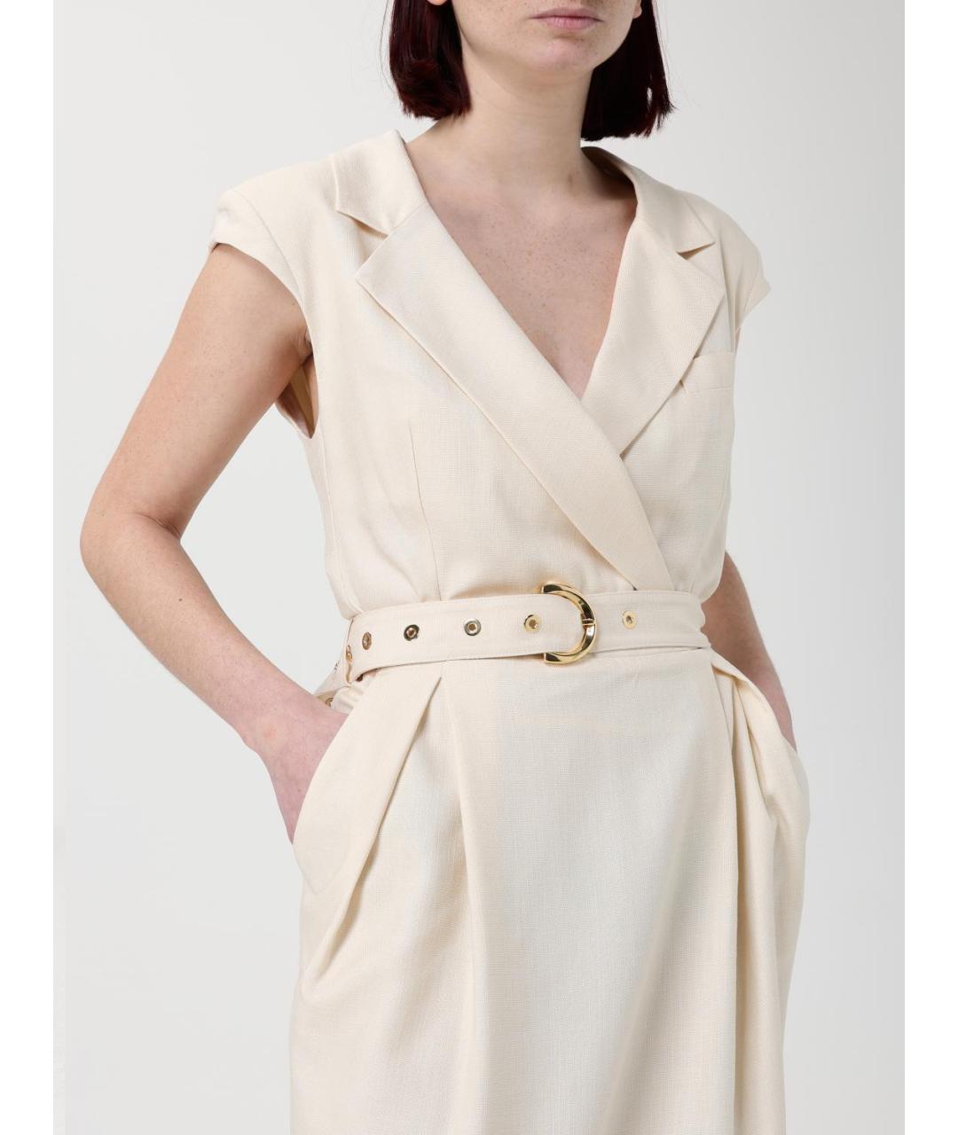 PINKO Белое вискозное повседневное платье, фото 3