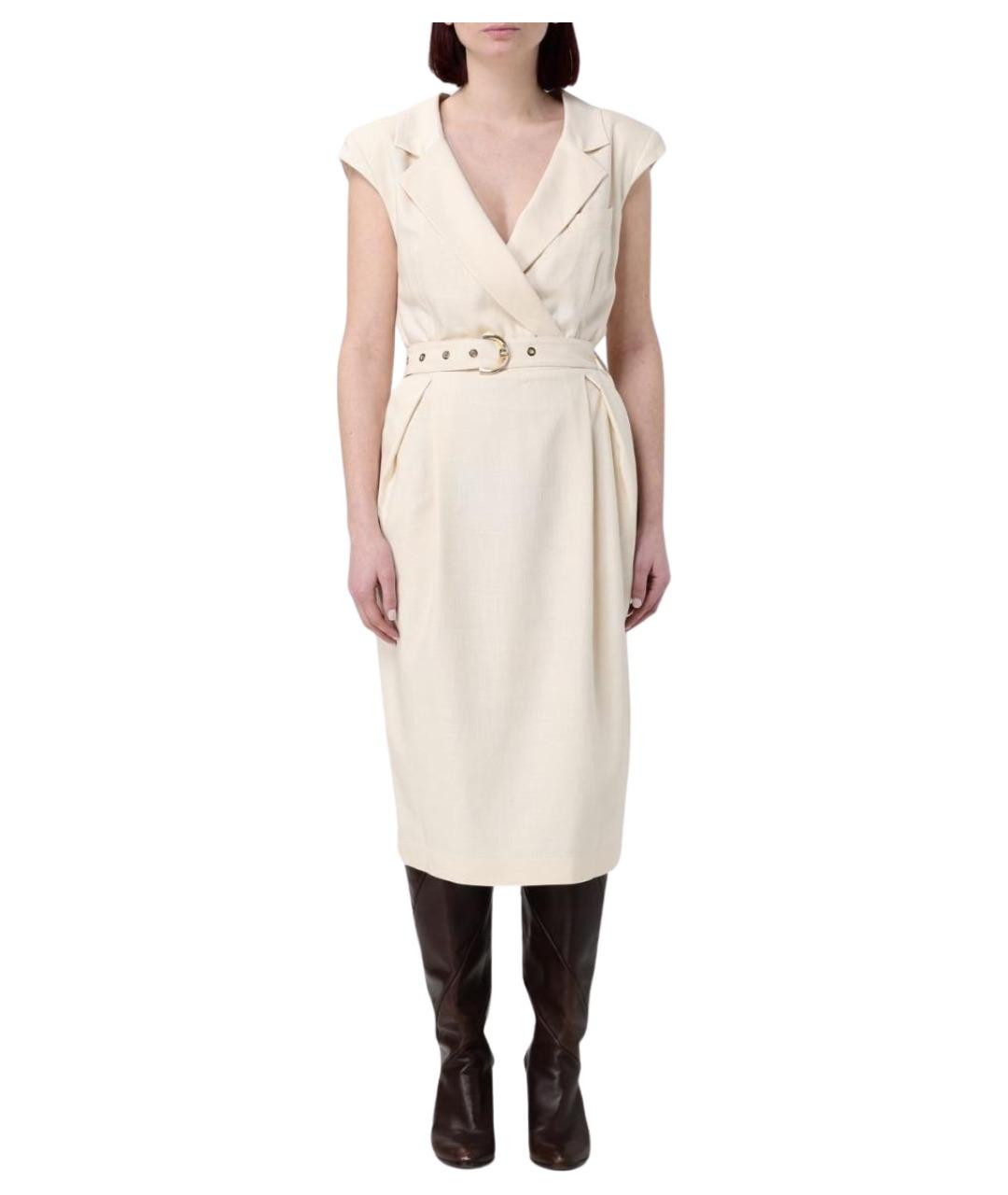 PINKO Белое вискозное повседневное платье, фото 1