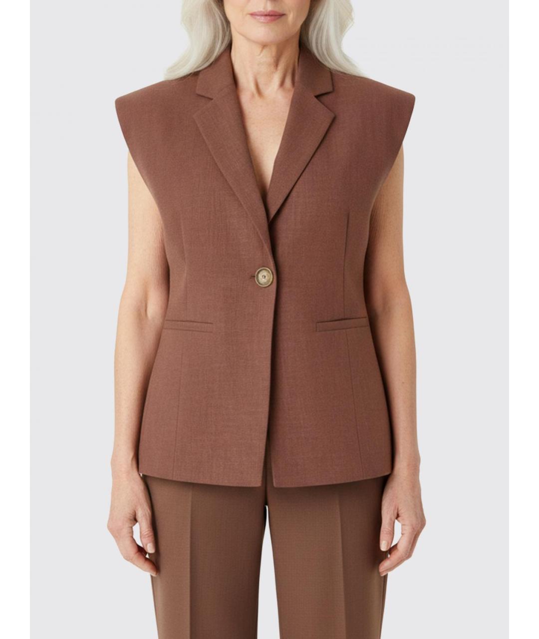 PINKO Коричневая вискозная жилетка, фото 3