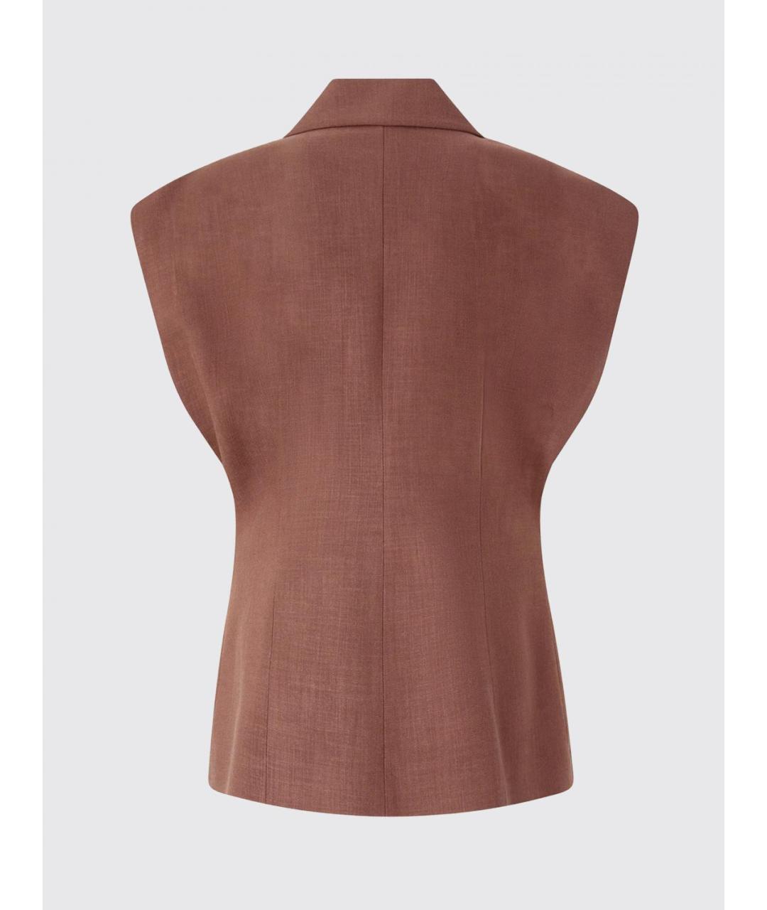 PINKO Коричневая вискозная жилетка, фото 2