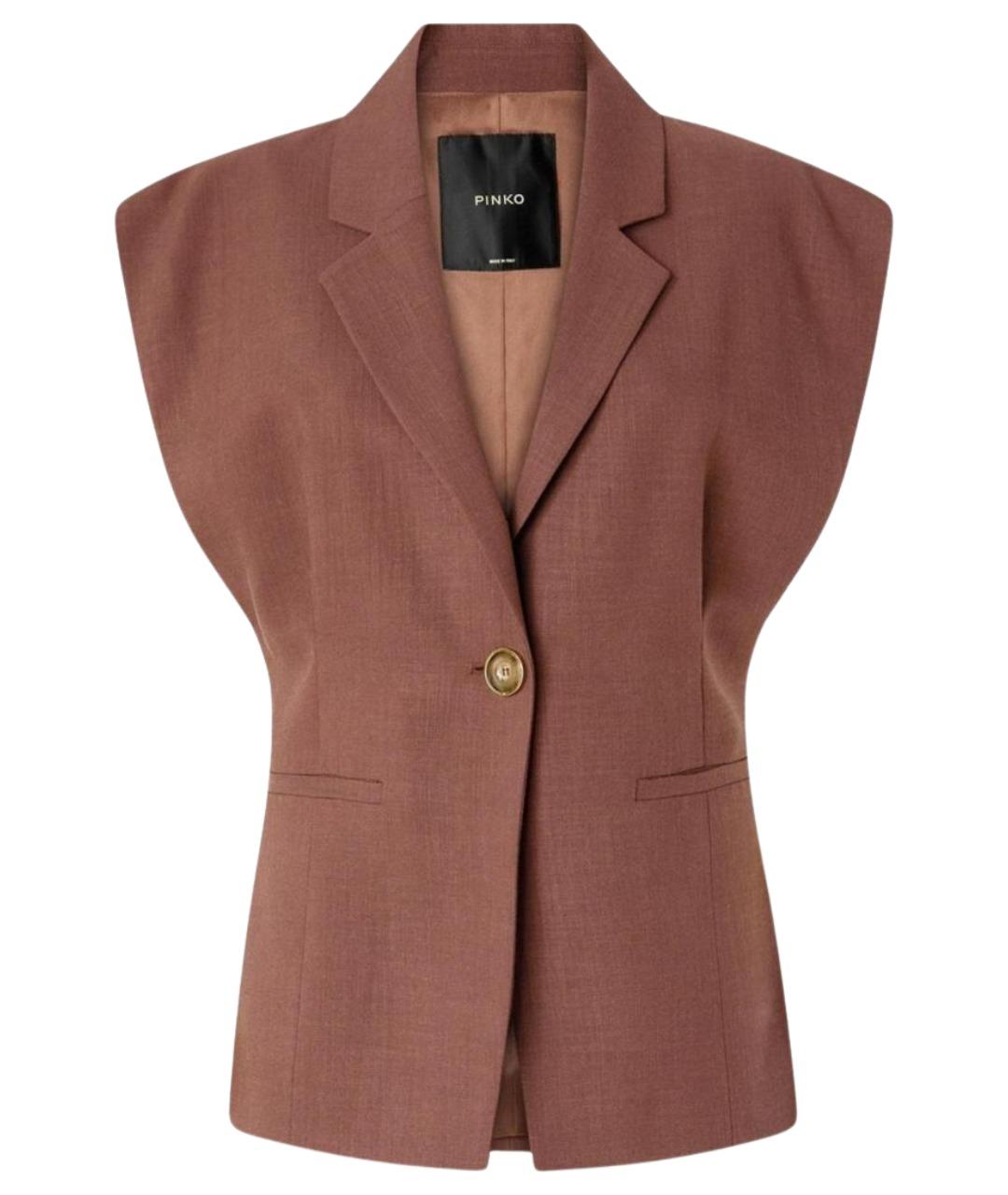 PINKO Коричневая вискозная жилетка, фото 1