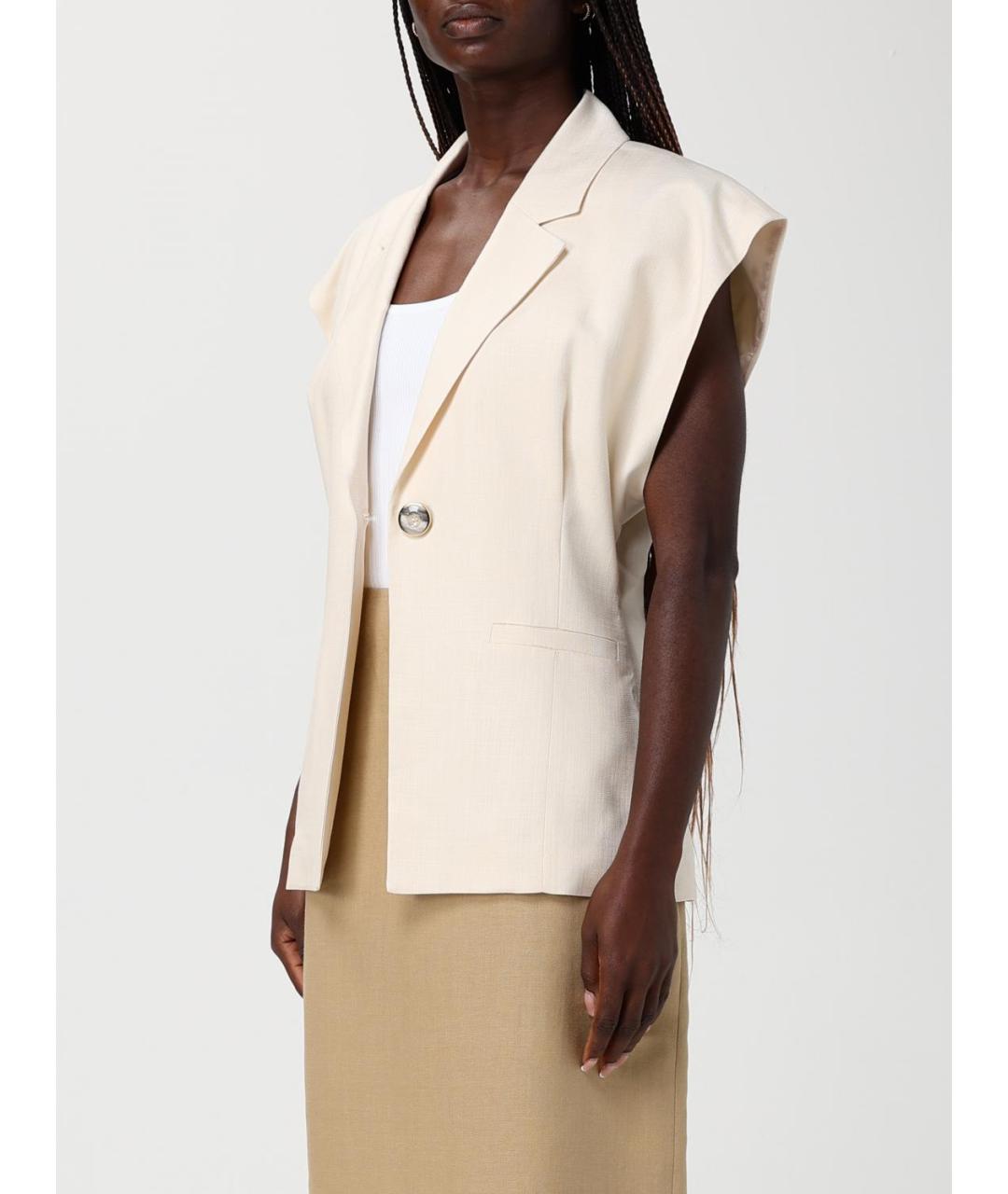 PINKO Белая вискозная жилетка, фото 3