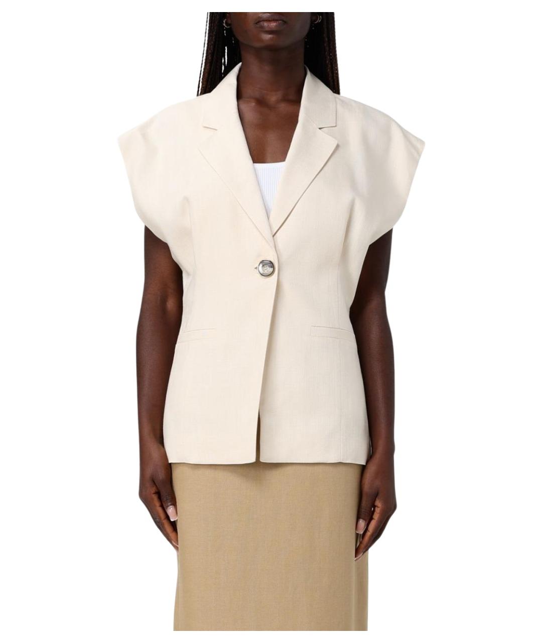 PINKO Белая вискозная жилетка, фото 1