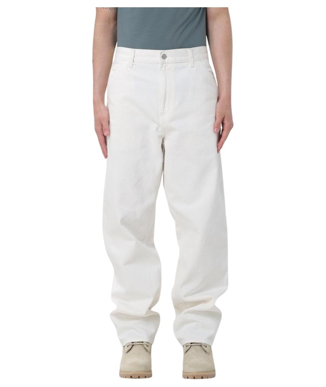 CARHARTT WIP Белые хлопковые прямые джинсы, фото 1