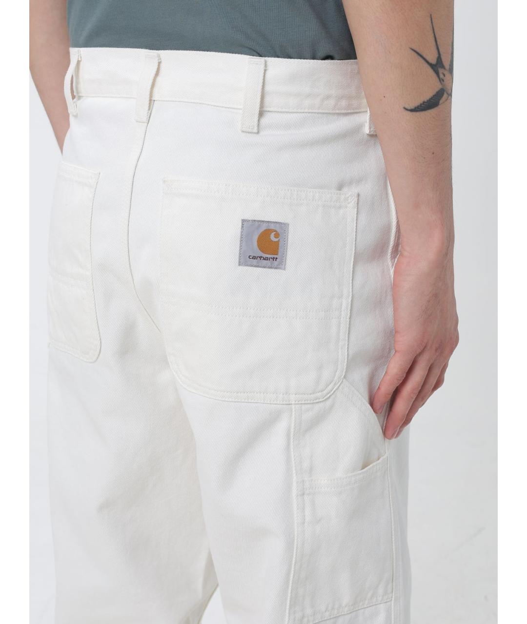 CARHARTT WIP Белые хлопковые прямые джинсы, фото 3