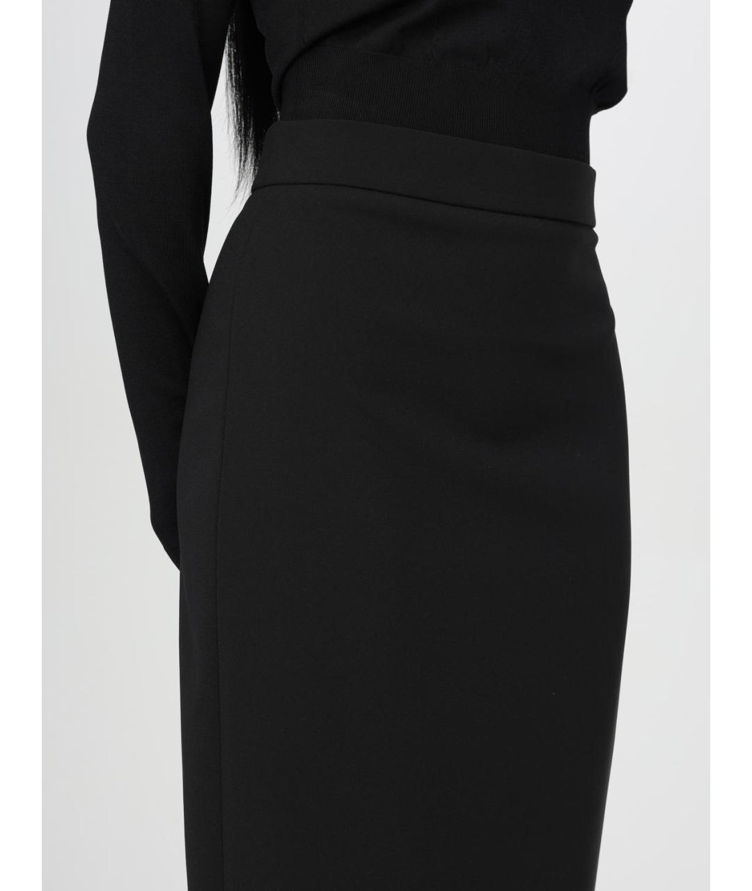 MAX MARA Черная полиэстеровая юбка миди, фото 5