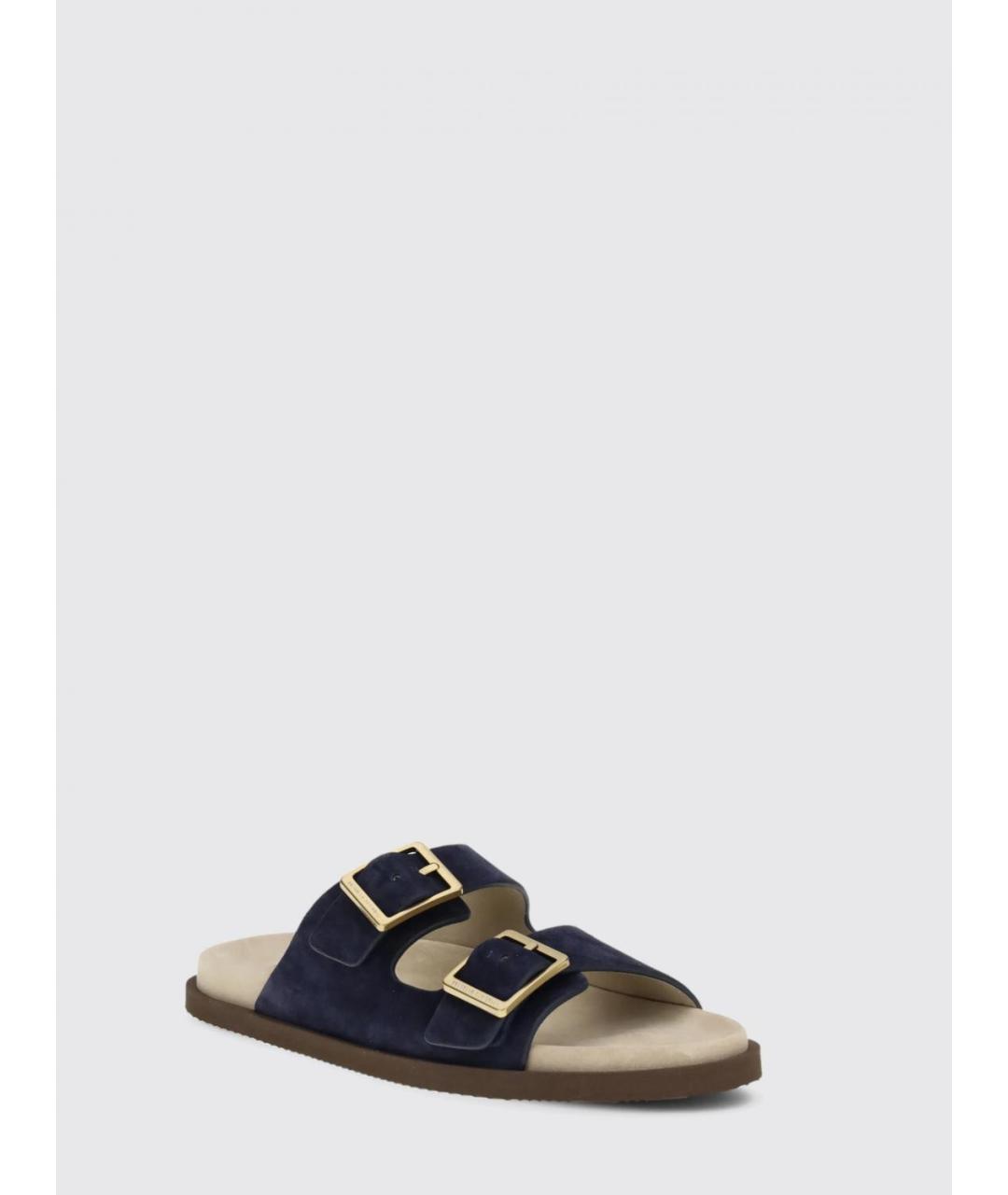 BRUNELLO CUCINELLI Темно-синие замшевые сандалии, фото 2