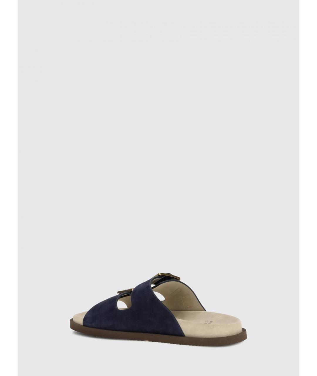 BRUNELLO CUCINELLI Темно-синие замшевые сандалии, фото 3