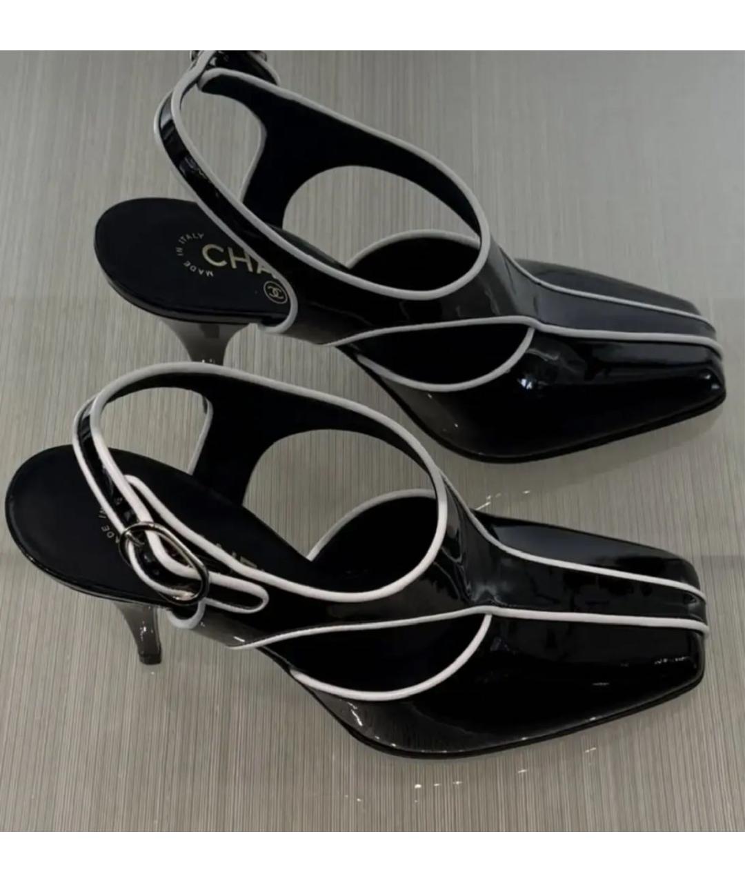 CHANEL Черные туфли из лакированной кожи, фото 4