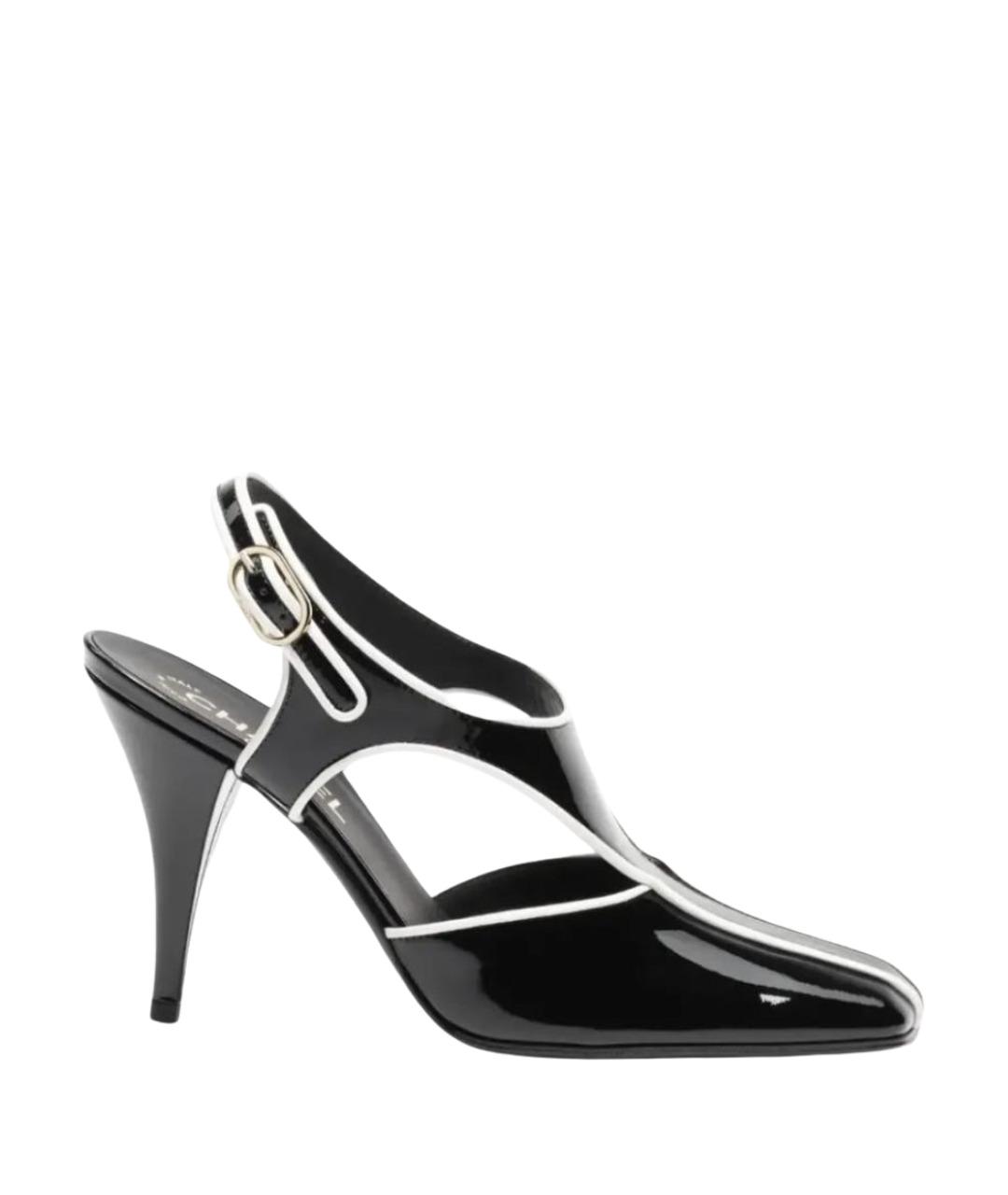 CHANEL Черные туфли из лакированной кожи, фото 5