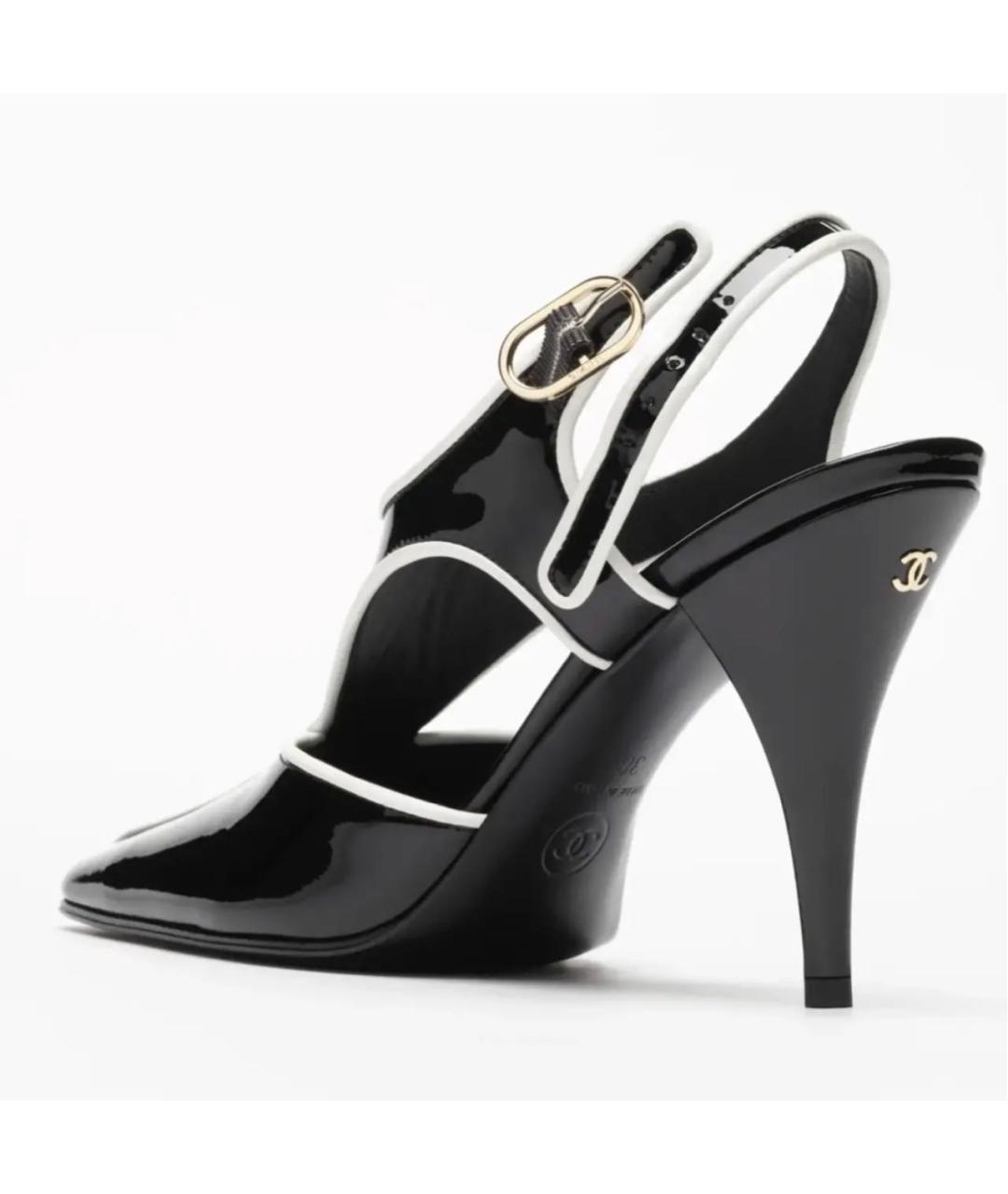 CHANEL Черные туфли из лакированной кожи, фото 2