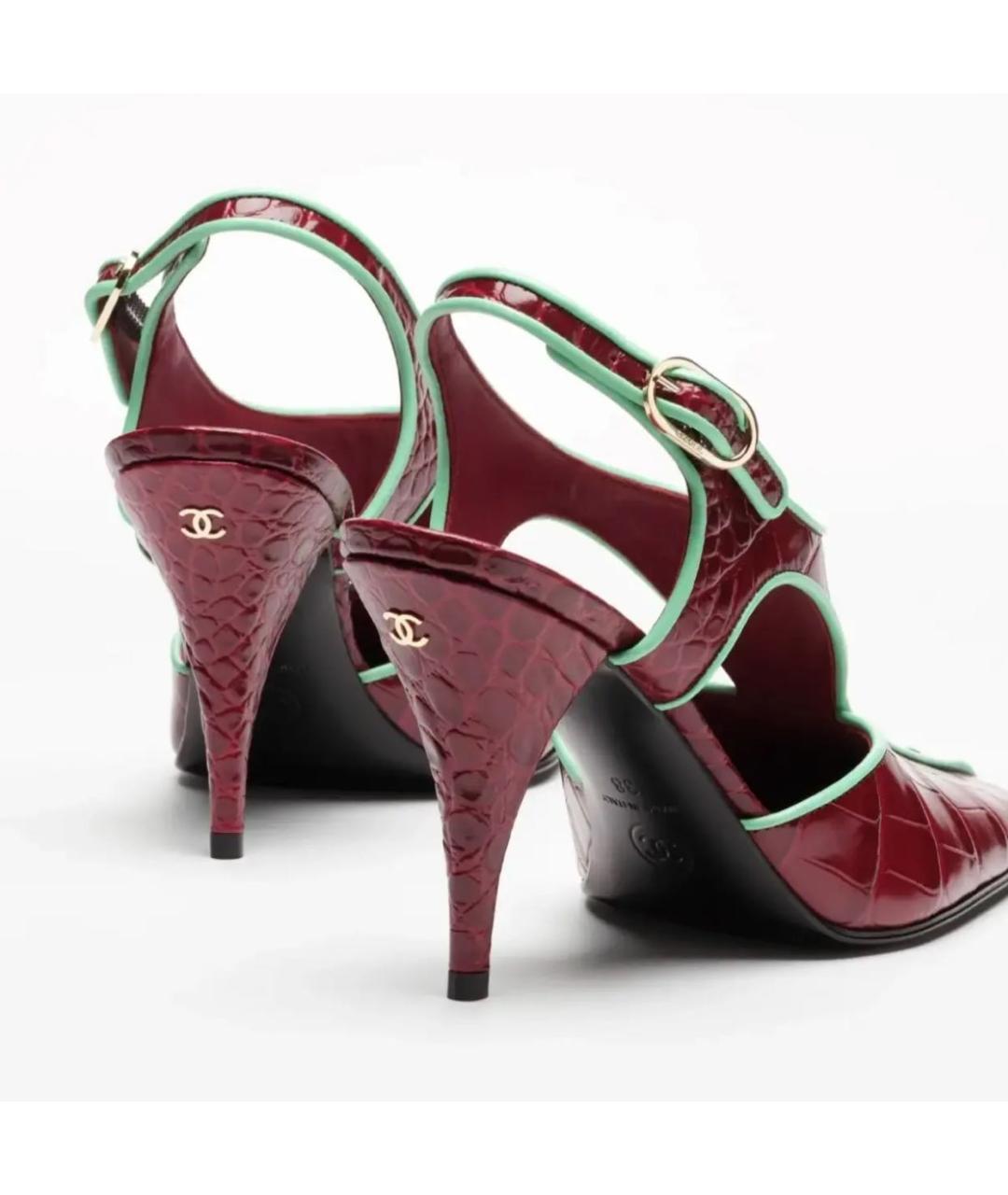 CHANEL Бордовые туфли из лакированной кожи, фото 2