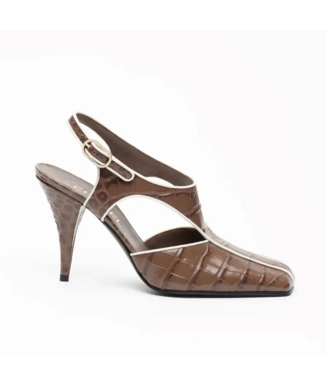 CHANEL Коричневые туфли из лакированной кожи, фото 4