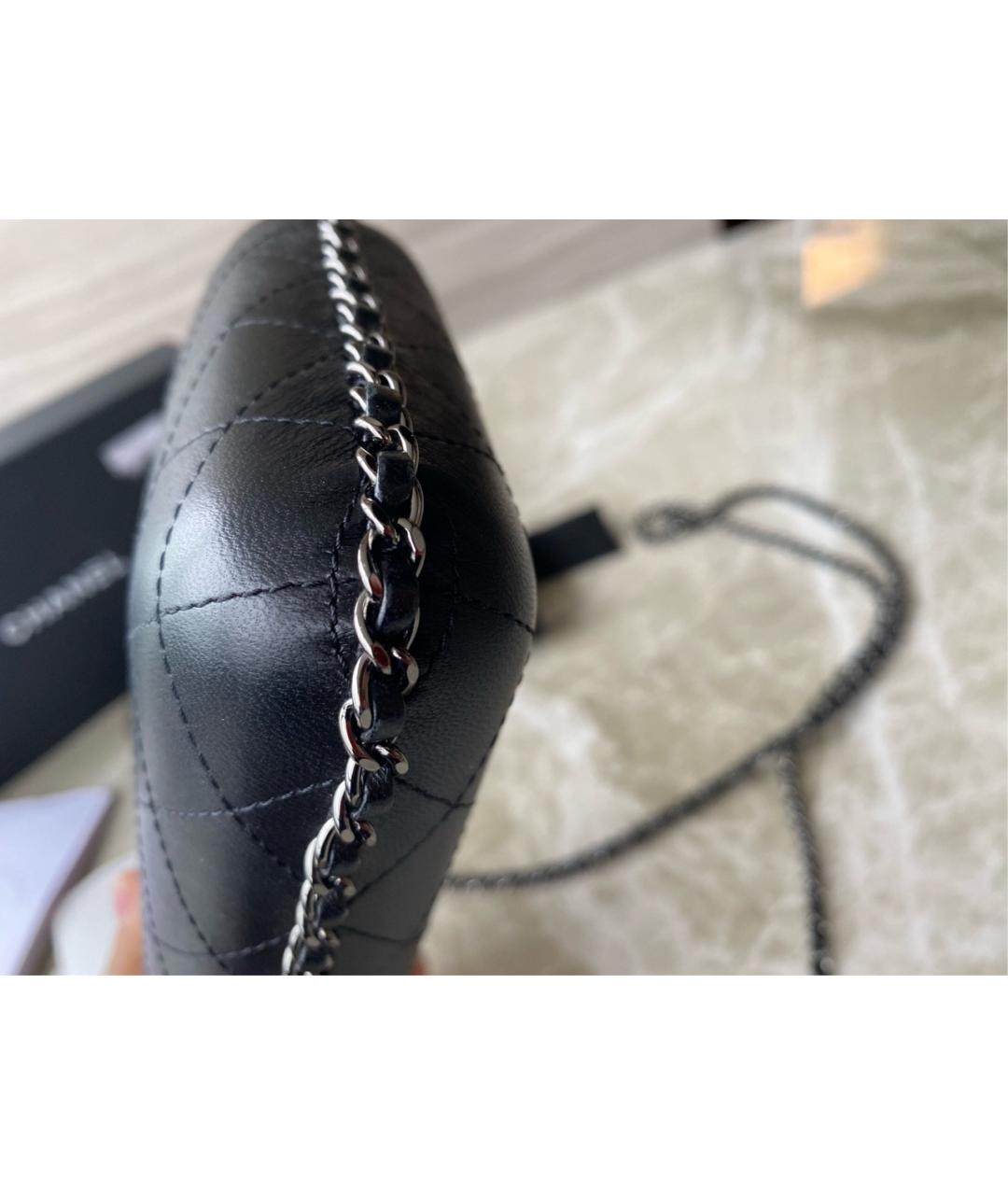 CHANEL Черная кожаная сумка через плечо, фото 5