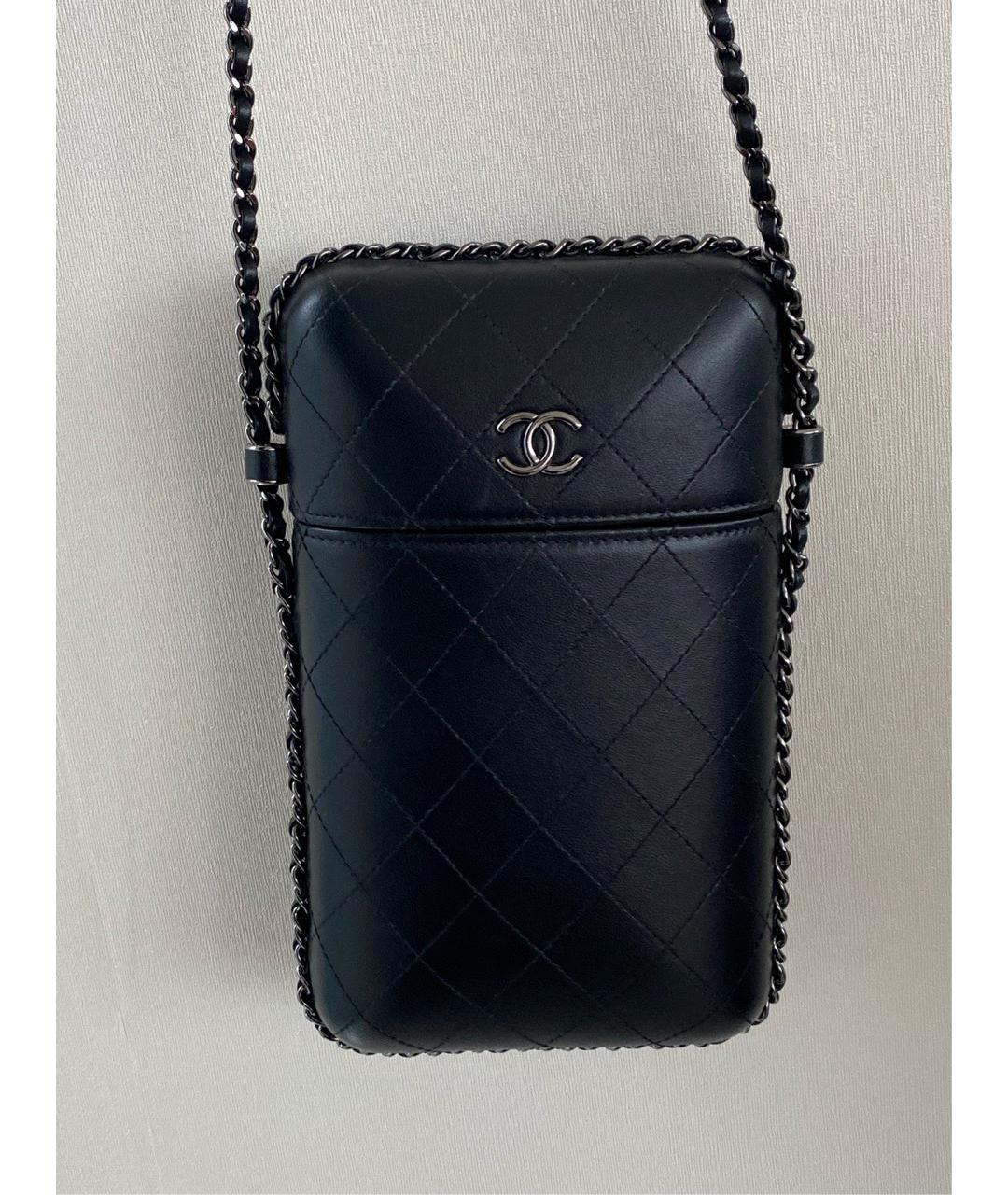 CHANEL Черная кожаная сумка через плечо, фото 9