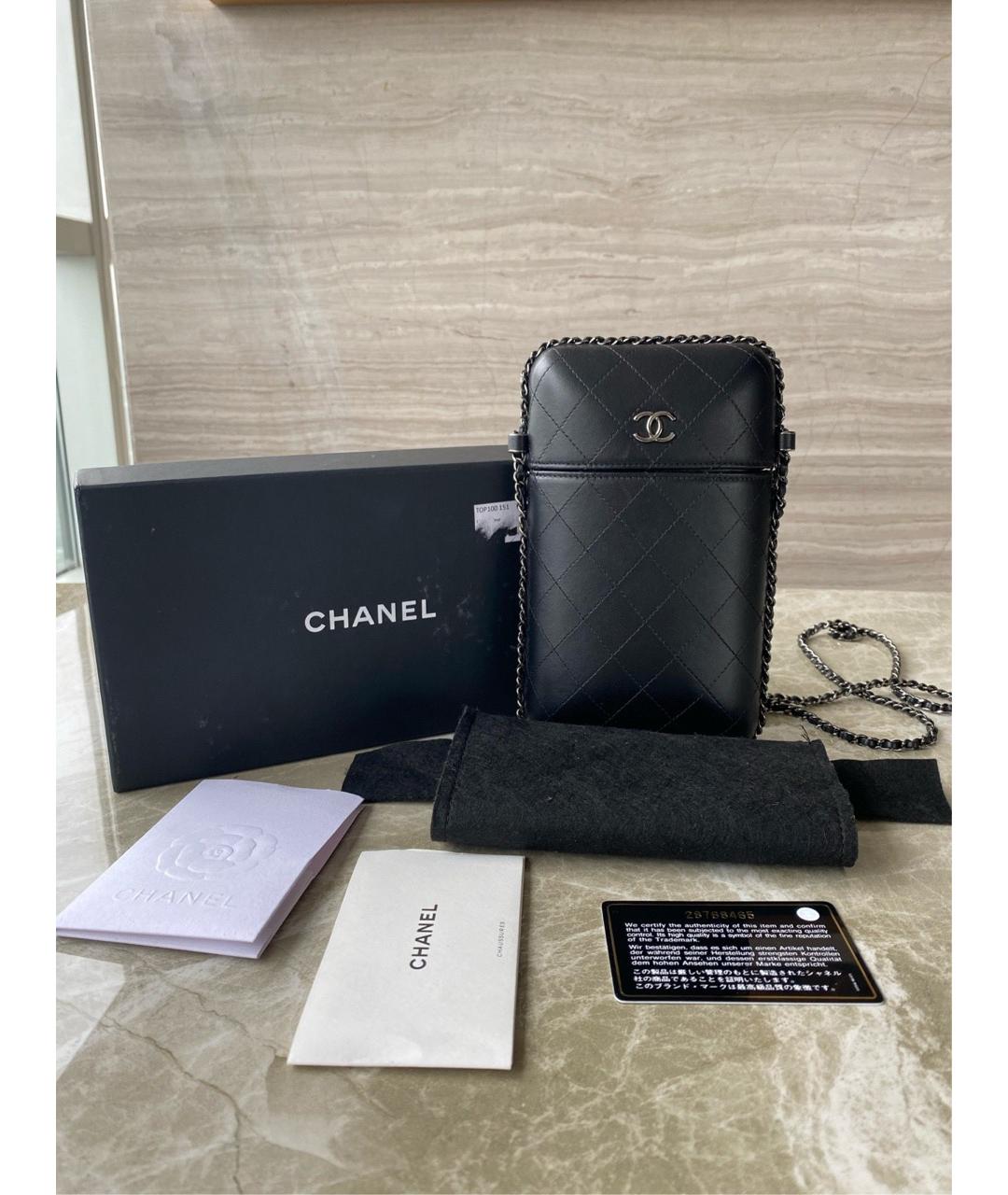 CHANEL Черная кожаная сумка через плечо, фото 3