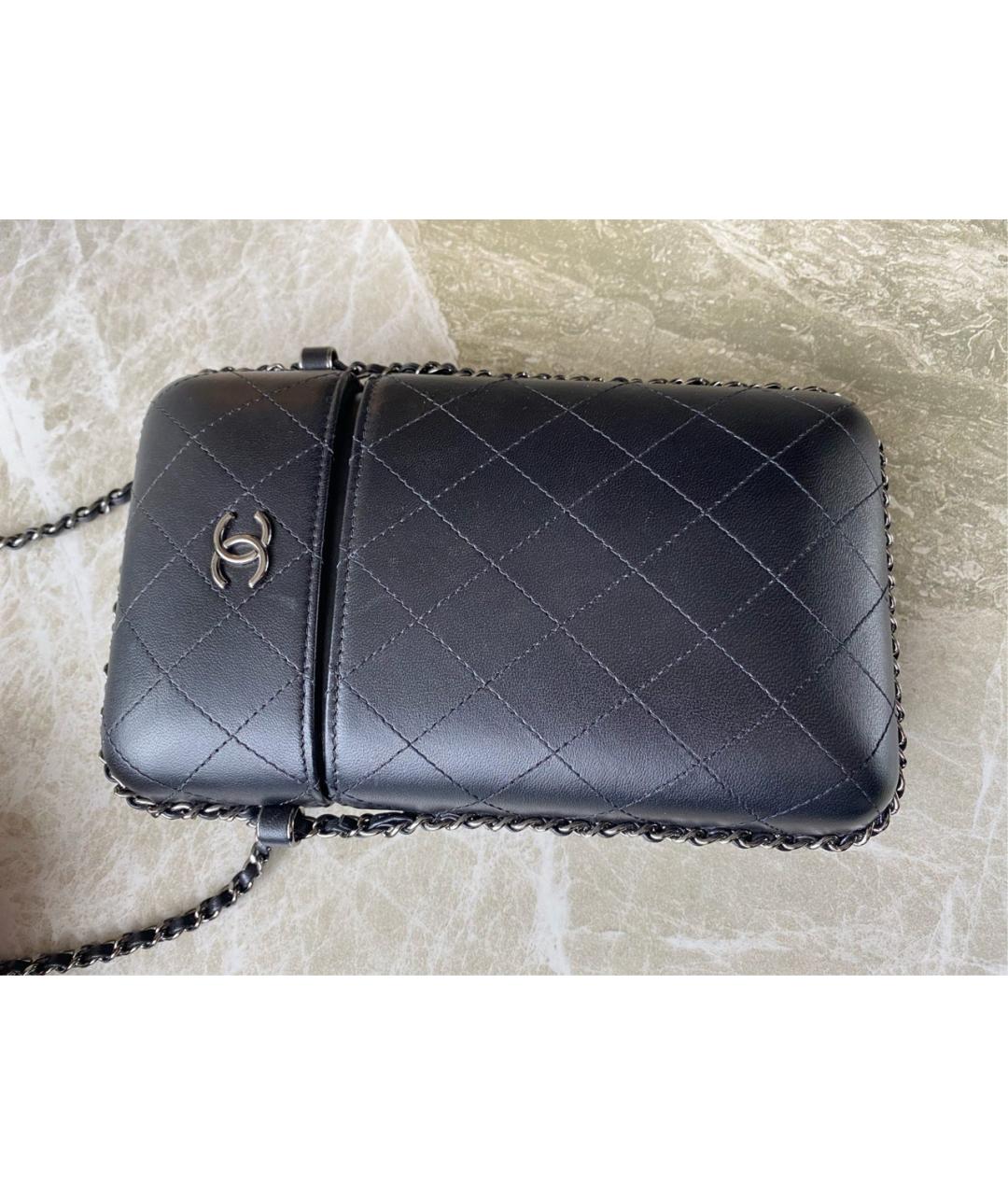 CHANEL Черная кожаная сумка через плечо, фото 8