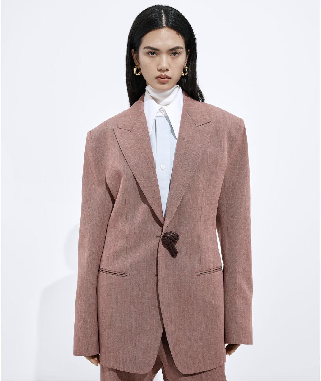 BOTTEGA VENETA Розовый шерстяной жакет/пиджак, фото 2