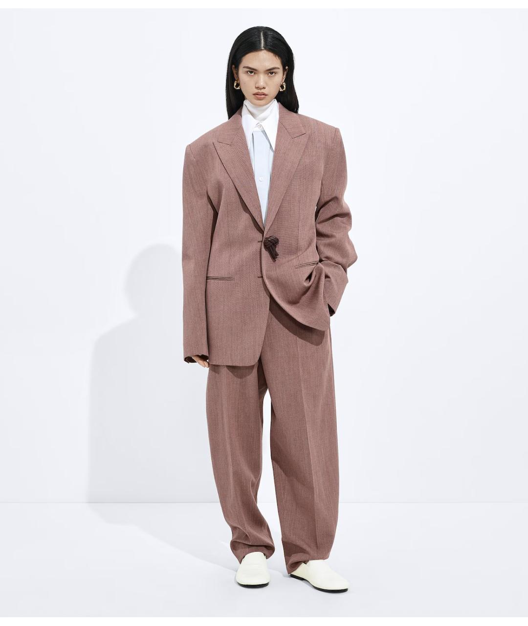 BOTTEGA VENETA Розовый шерстяной жакет/пиджак, фото 3