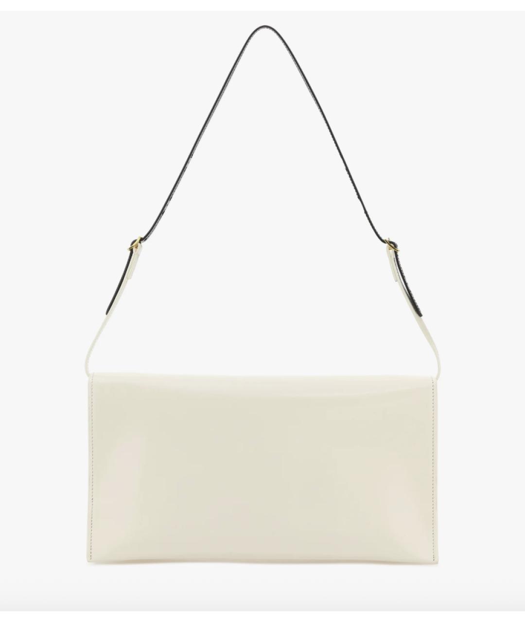 JIL SANDER Белая кожаная сумка через плечо, фото 3