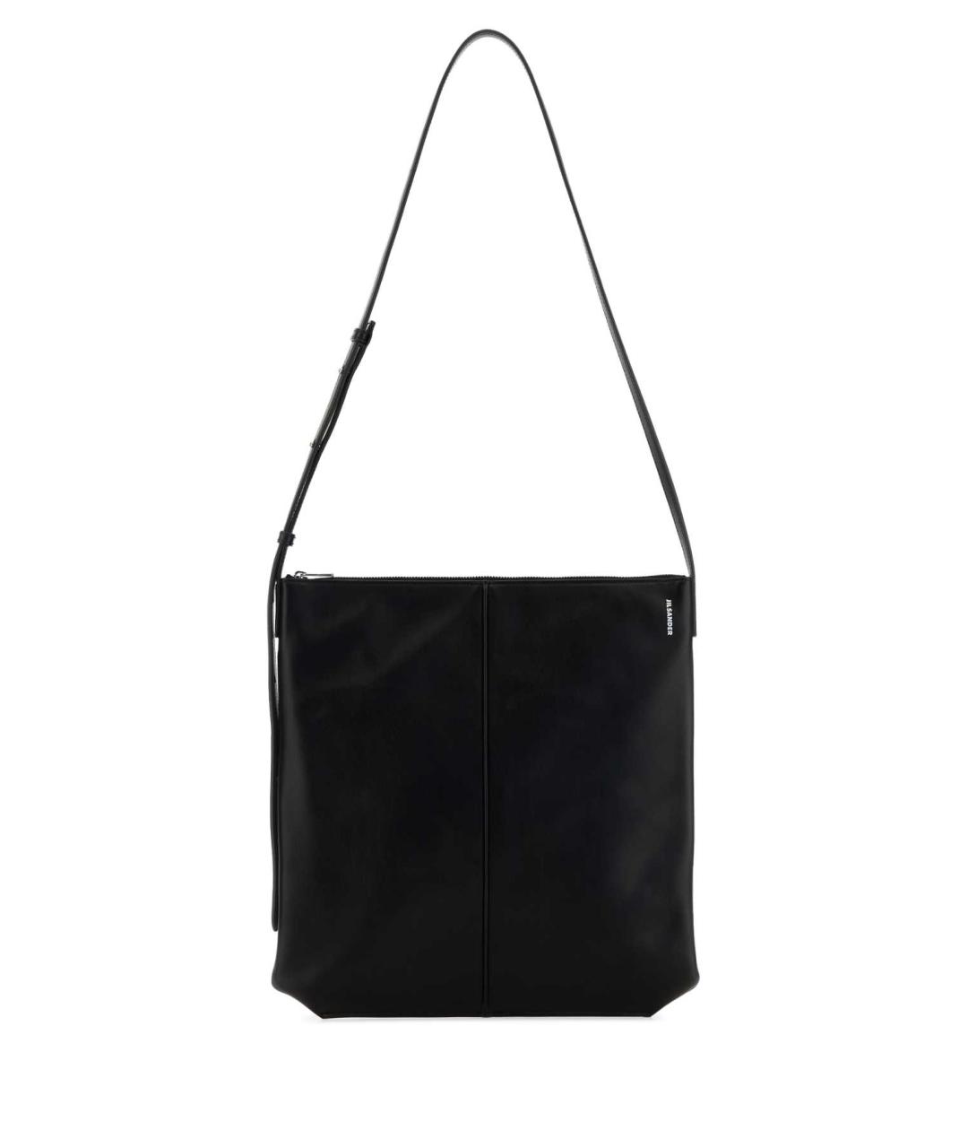 JIL SANDER Черная кожаная сумка через плечо, фото 1