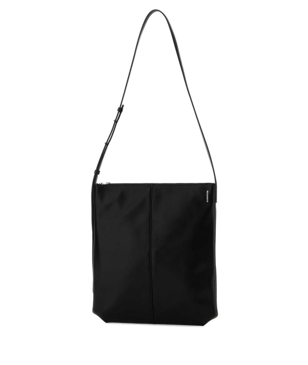 JIL SANDER Черная кожаная сумка через плечо, фото 2