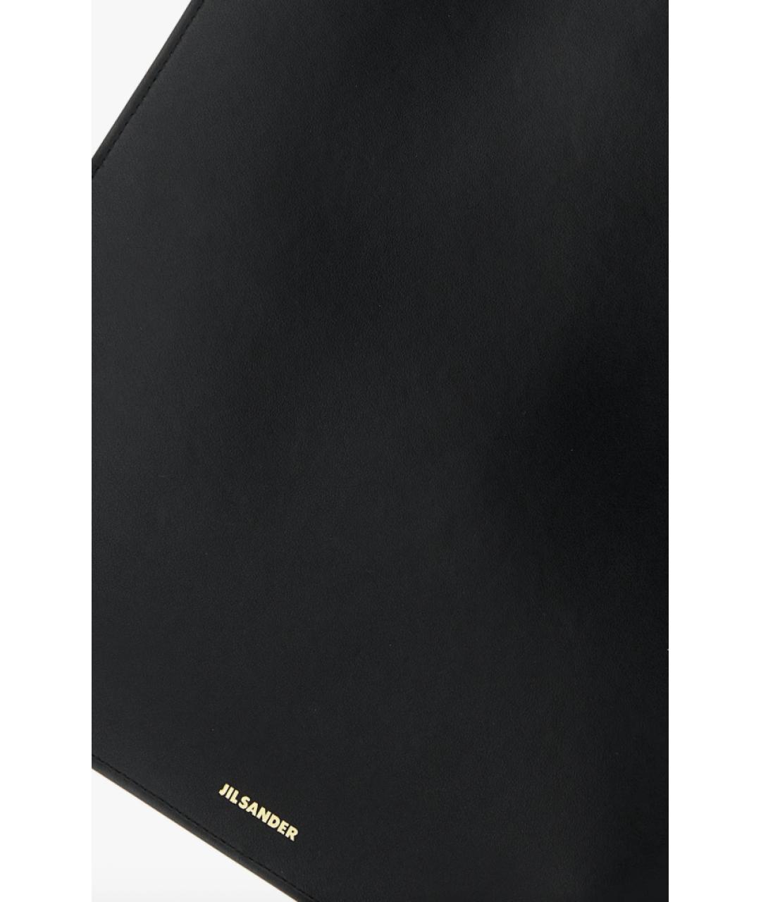 JIL SANDER Черная кожаная сумка через плечо, фото 4
