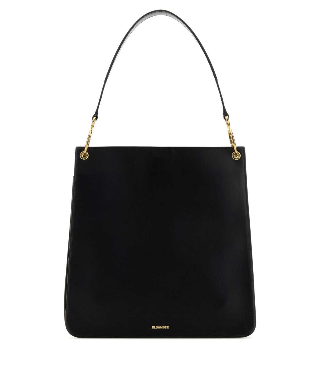 JIL SANDER Черная кожаная сумка через плечо, фото 1