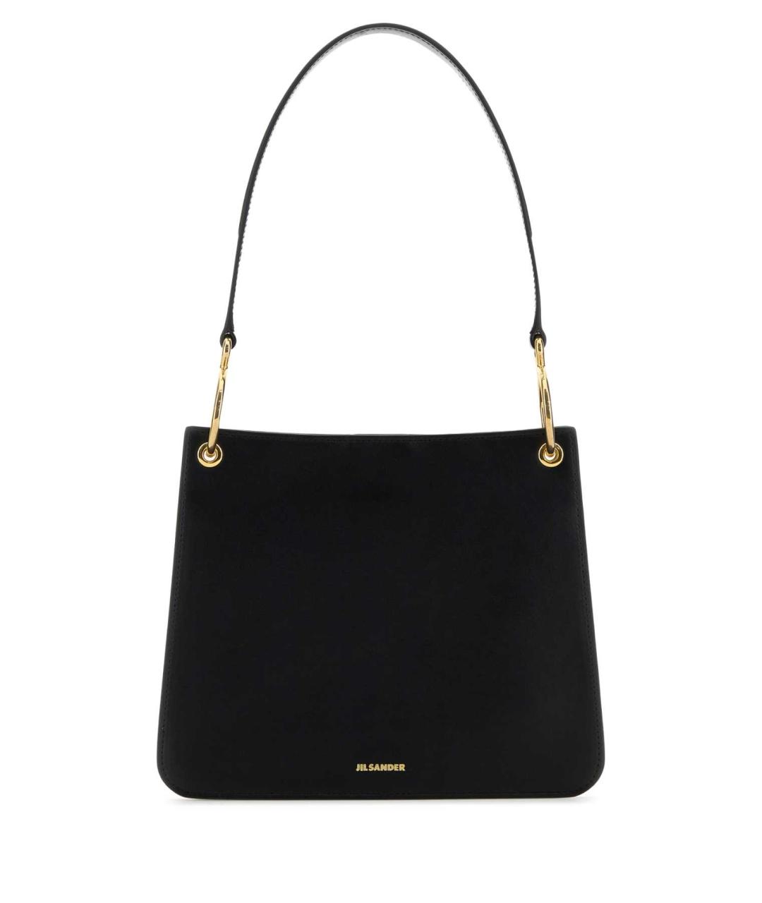JIL SANDER Черная кожаная сумка через плечо, фото 1